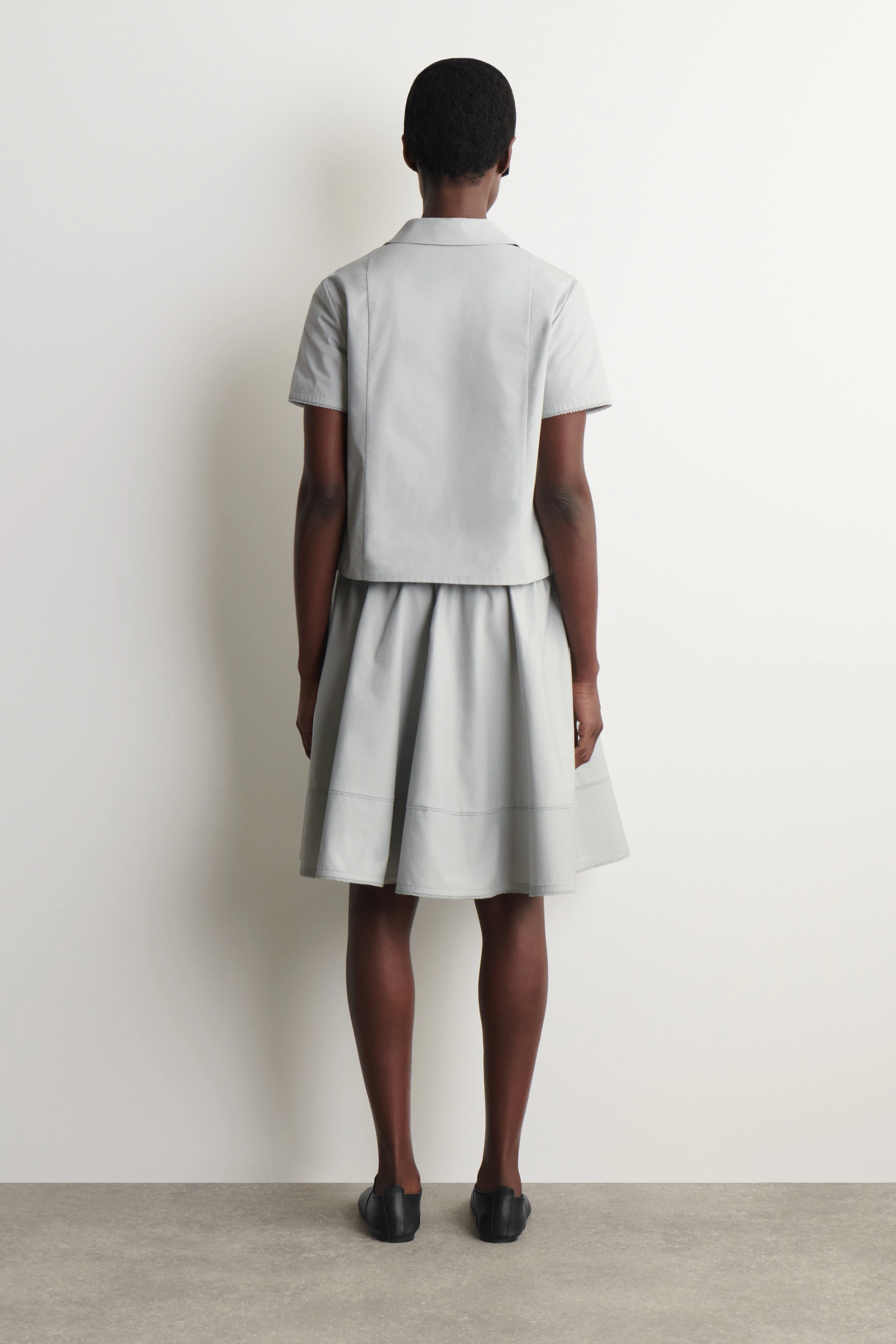 EMBROIDERED COTTON-POPLIN SKIRT