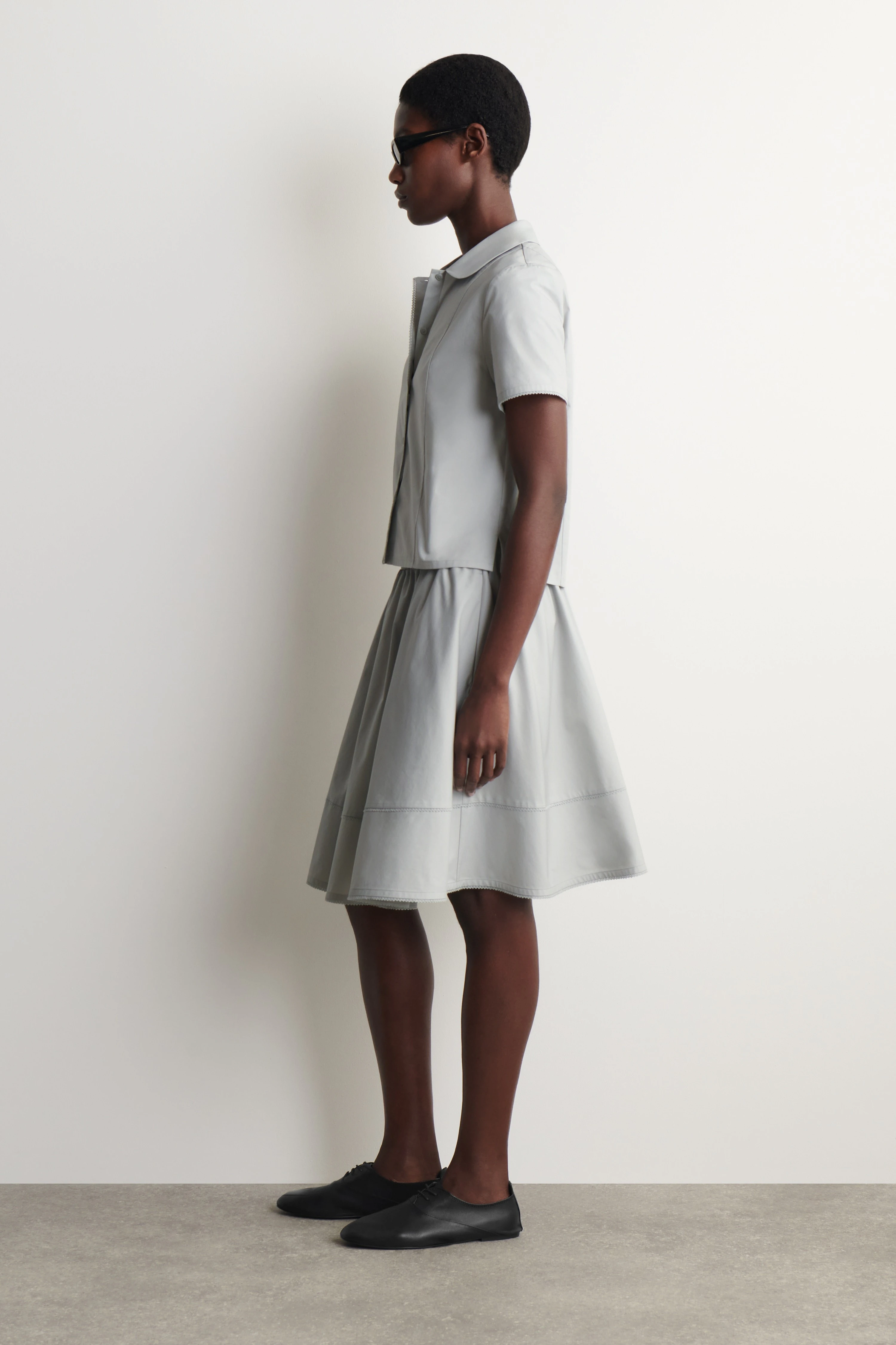 EMBROIDERED COTTON-POPLIN SKIRT - 3