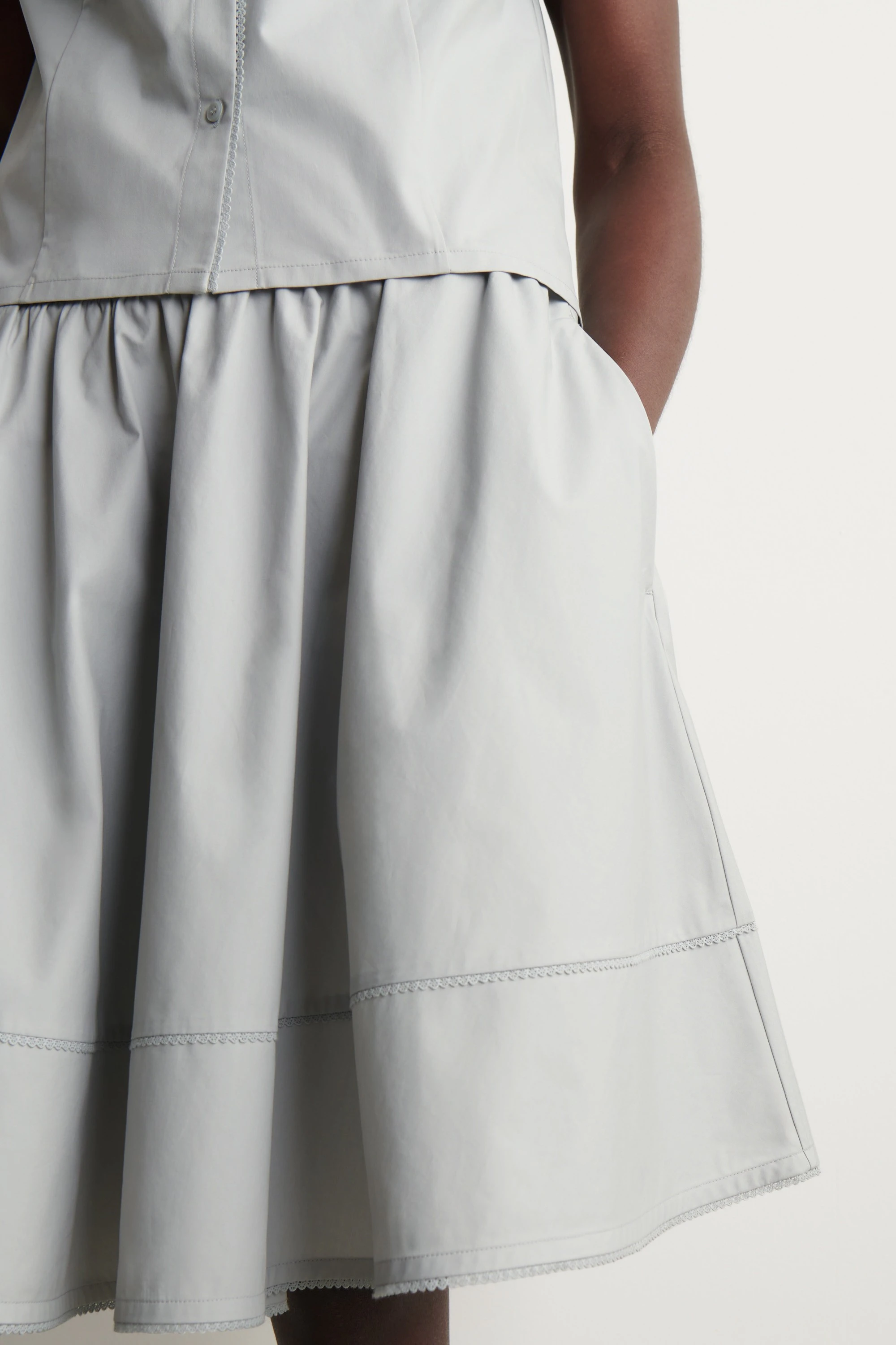 EMBROIDERED COTTON-POPLIN SKIRT - 4