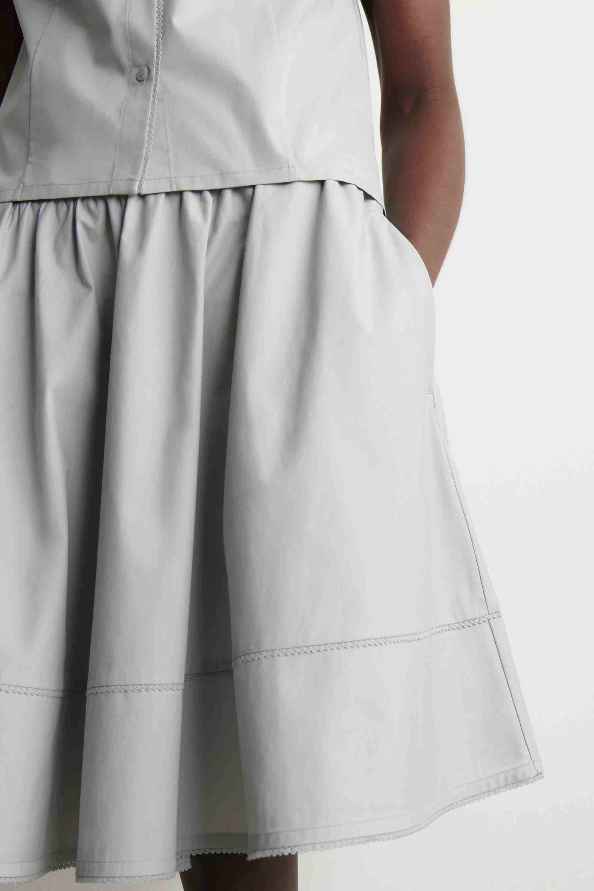 EMBROIDERED COTTON-POPLIN SKIRT - 4