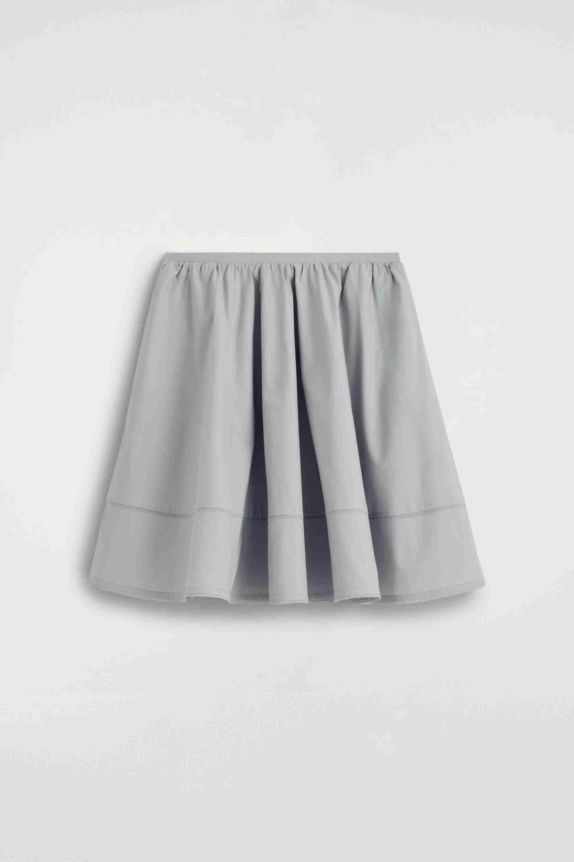 EMBROIDERED COTTON-POPLIN SKIRT - 5