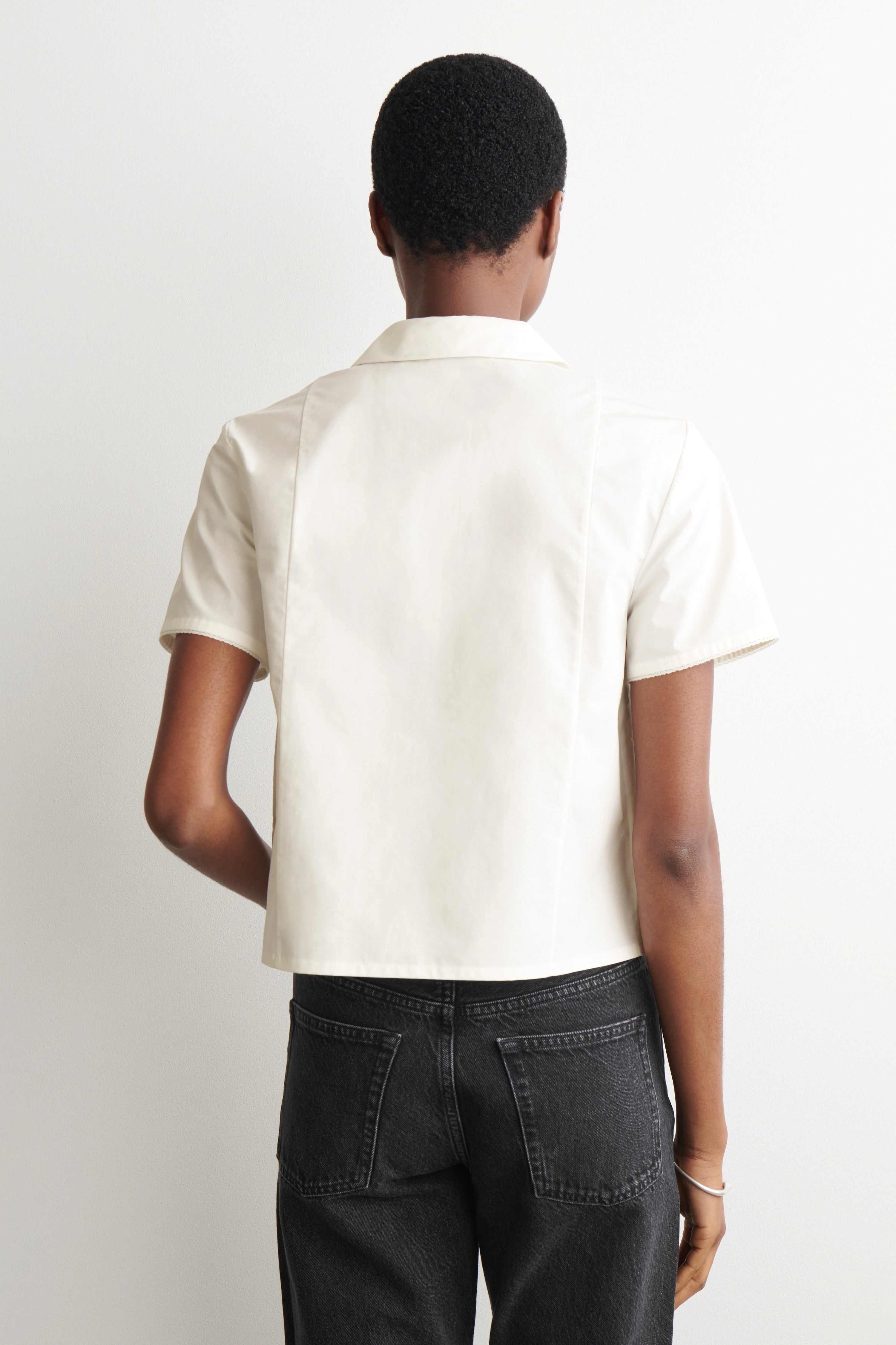 CURVED-COLLAR COTTON-POPLIN SHIRT - 2