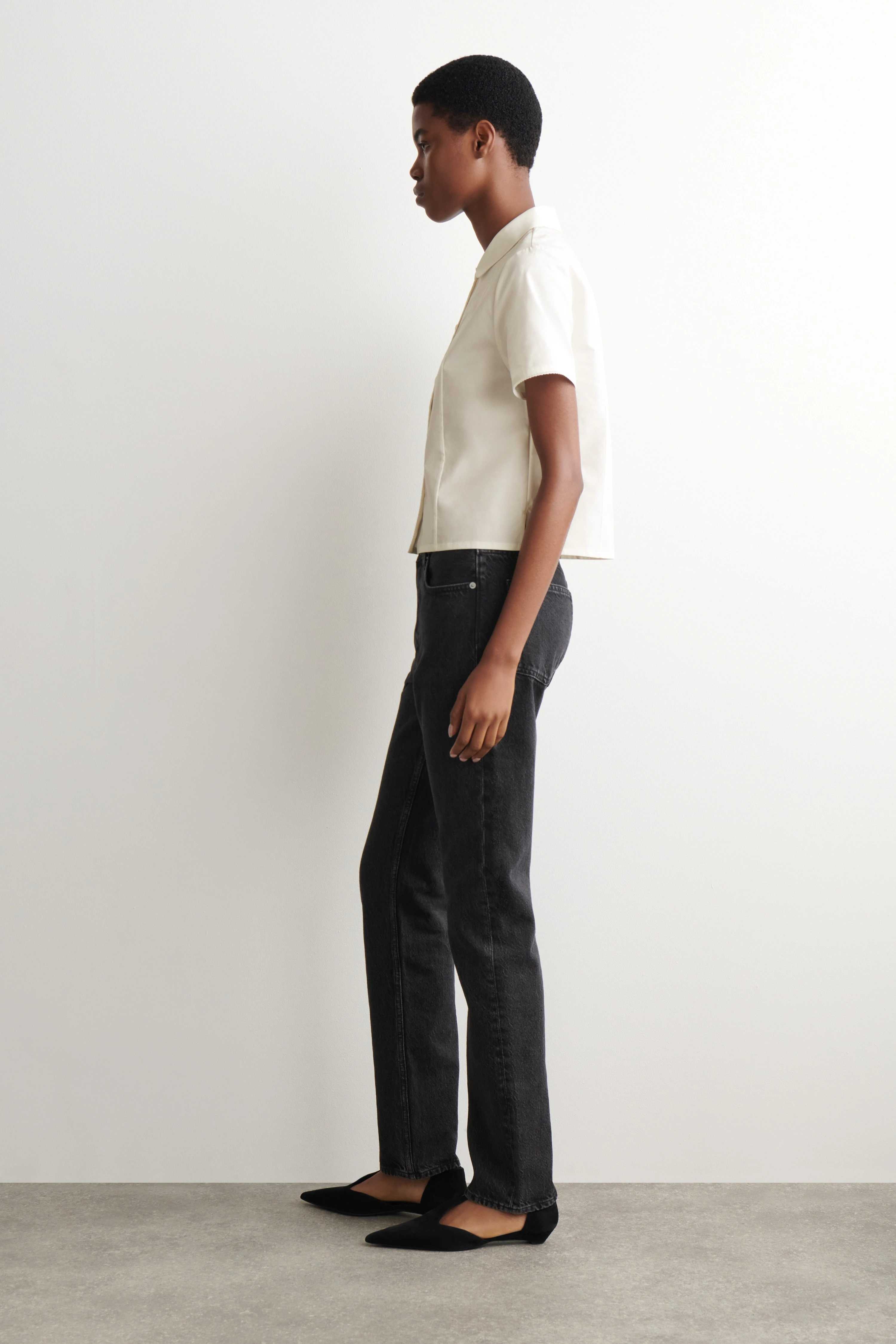CURVED-COLLAR COTTON-POPLIN SHIRT - 4
