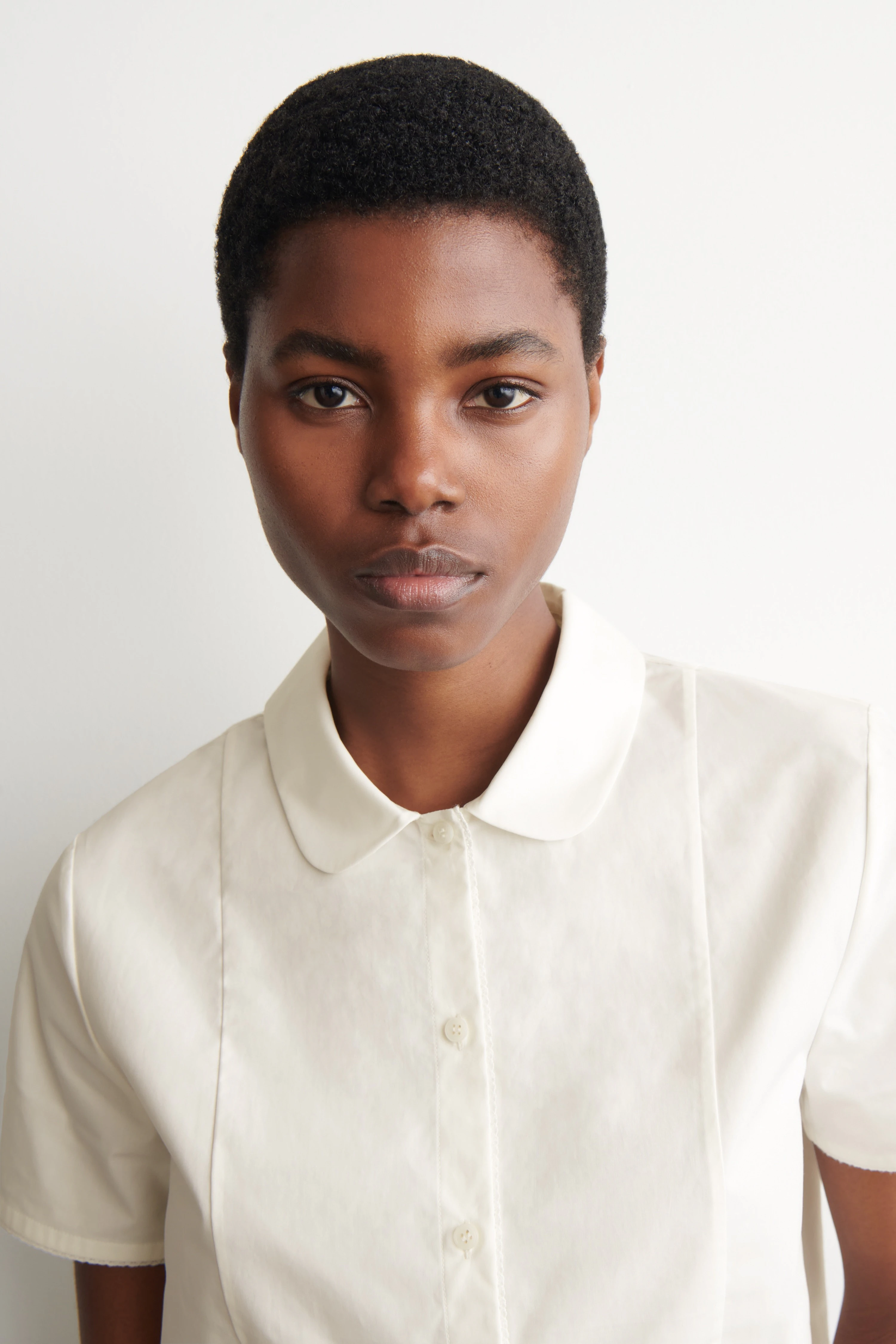 CURVED-COLLAR COTTON-POPLIN SHIRT - 5