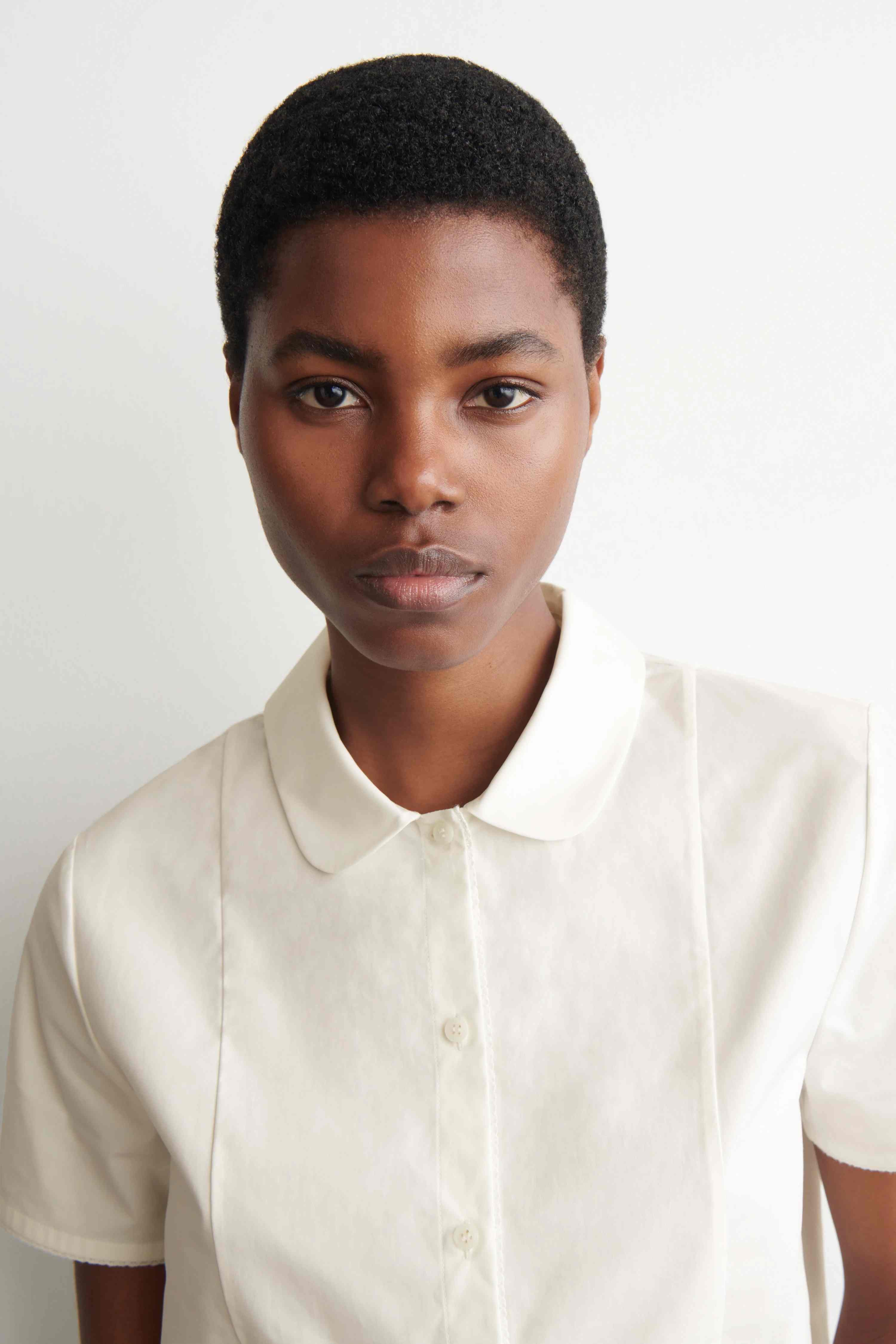 CURVED-COLLAR COTTON-POPLIN SHIRT - 5