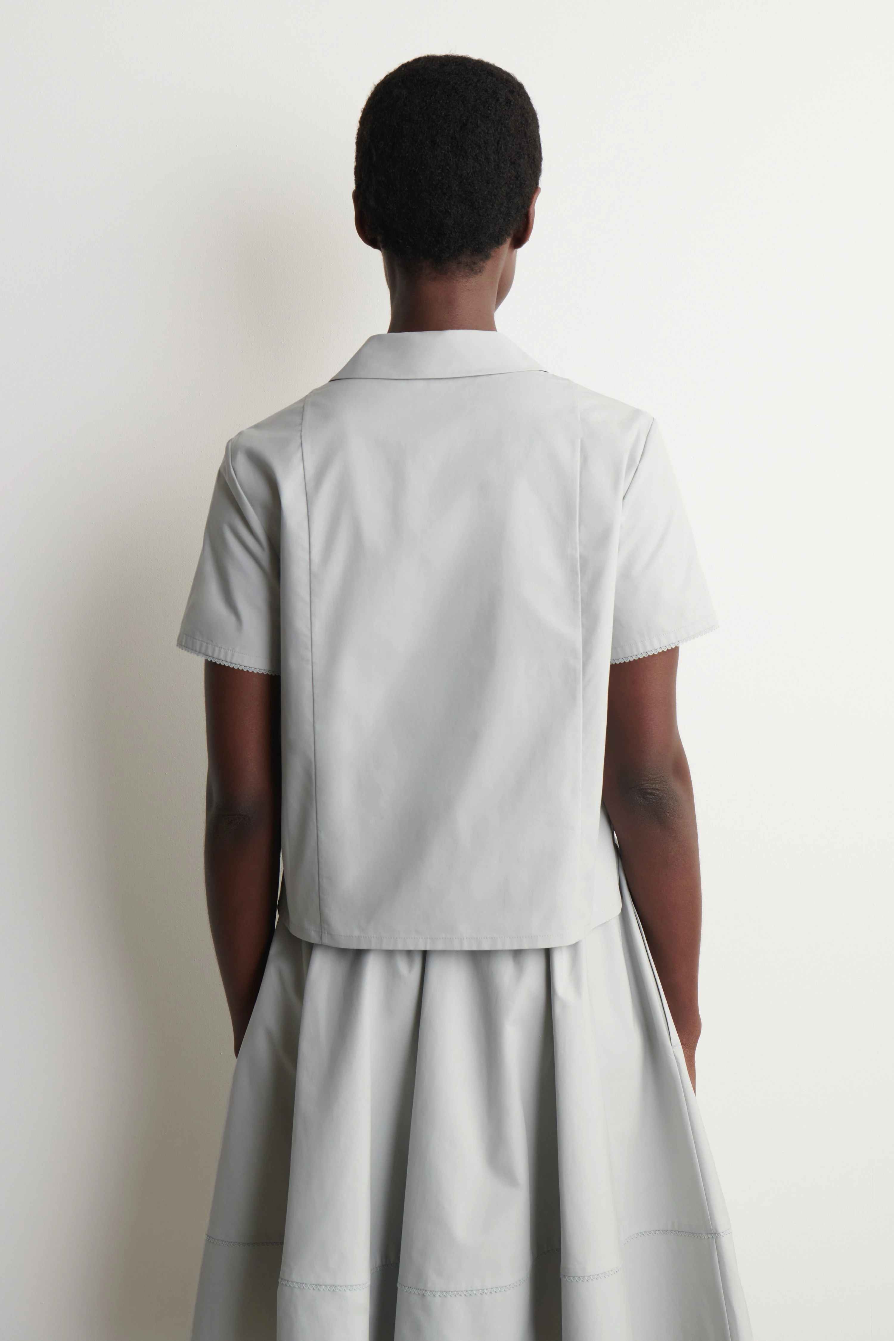 CURVED-COLLAR COTTON-POPLIN SHIRT - 2