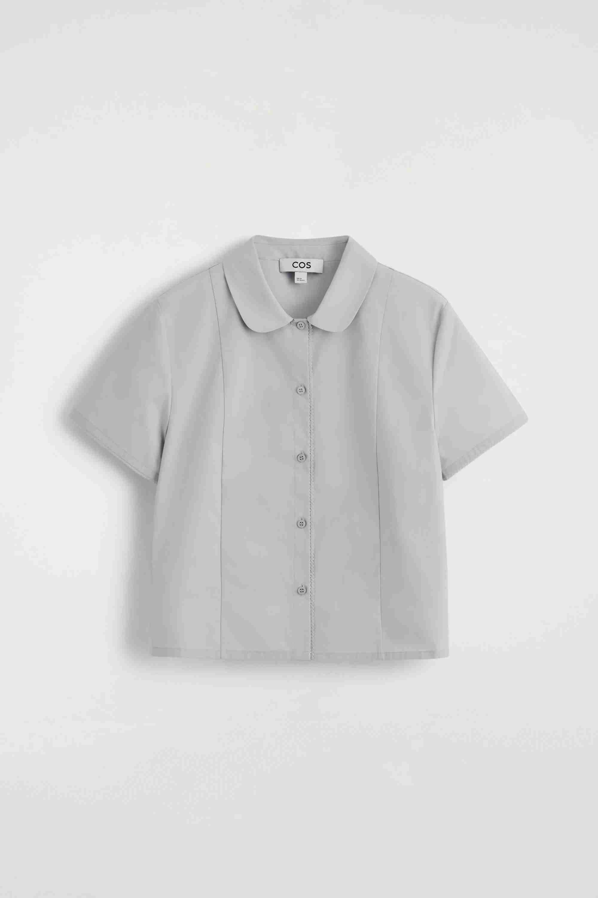 CURVED-COLLAR COTTON-POPLIN SHIRT - 6
