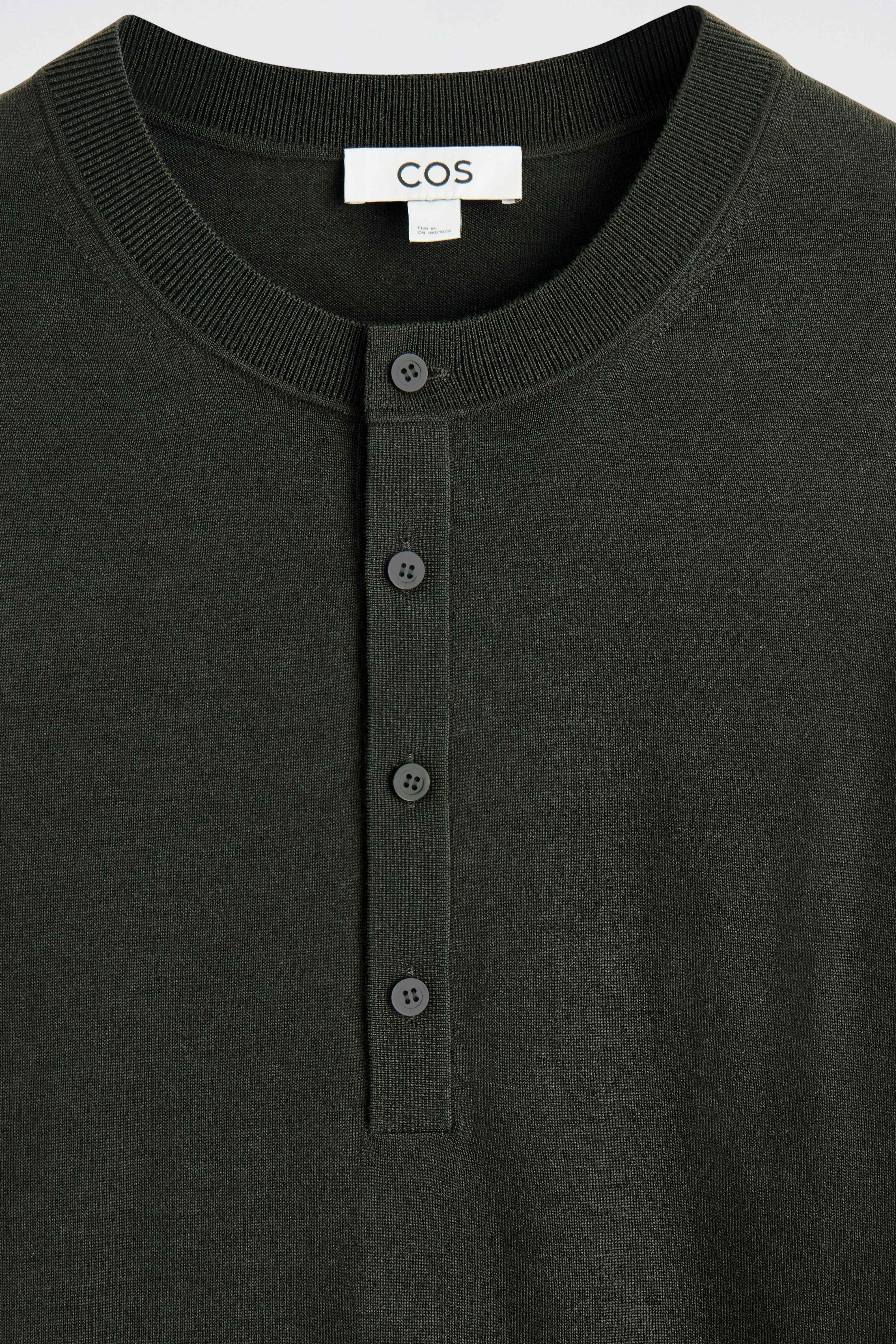 SLIM MERINO WOOL HENLEY TOP - 7