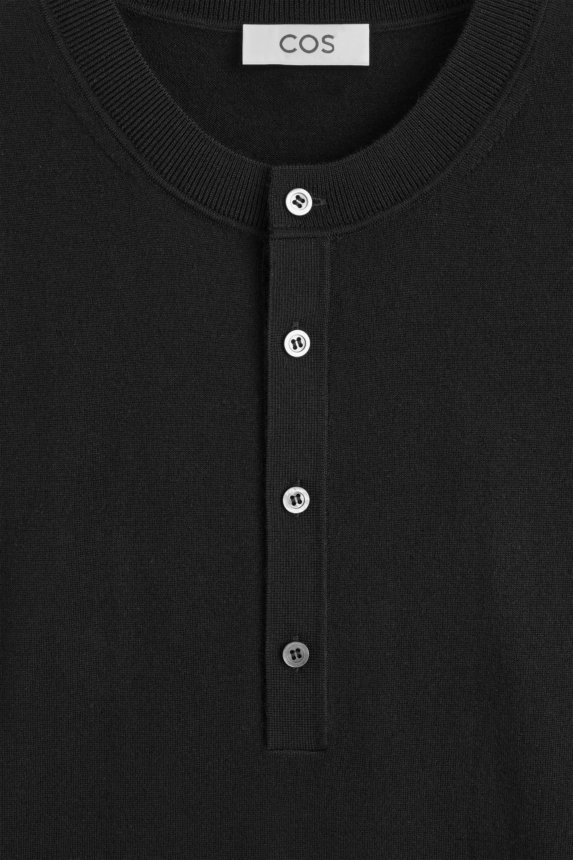 SLIM MERINO WOOL HENLEY TOP - 7