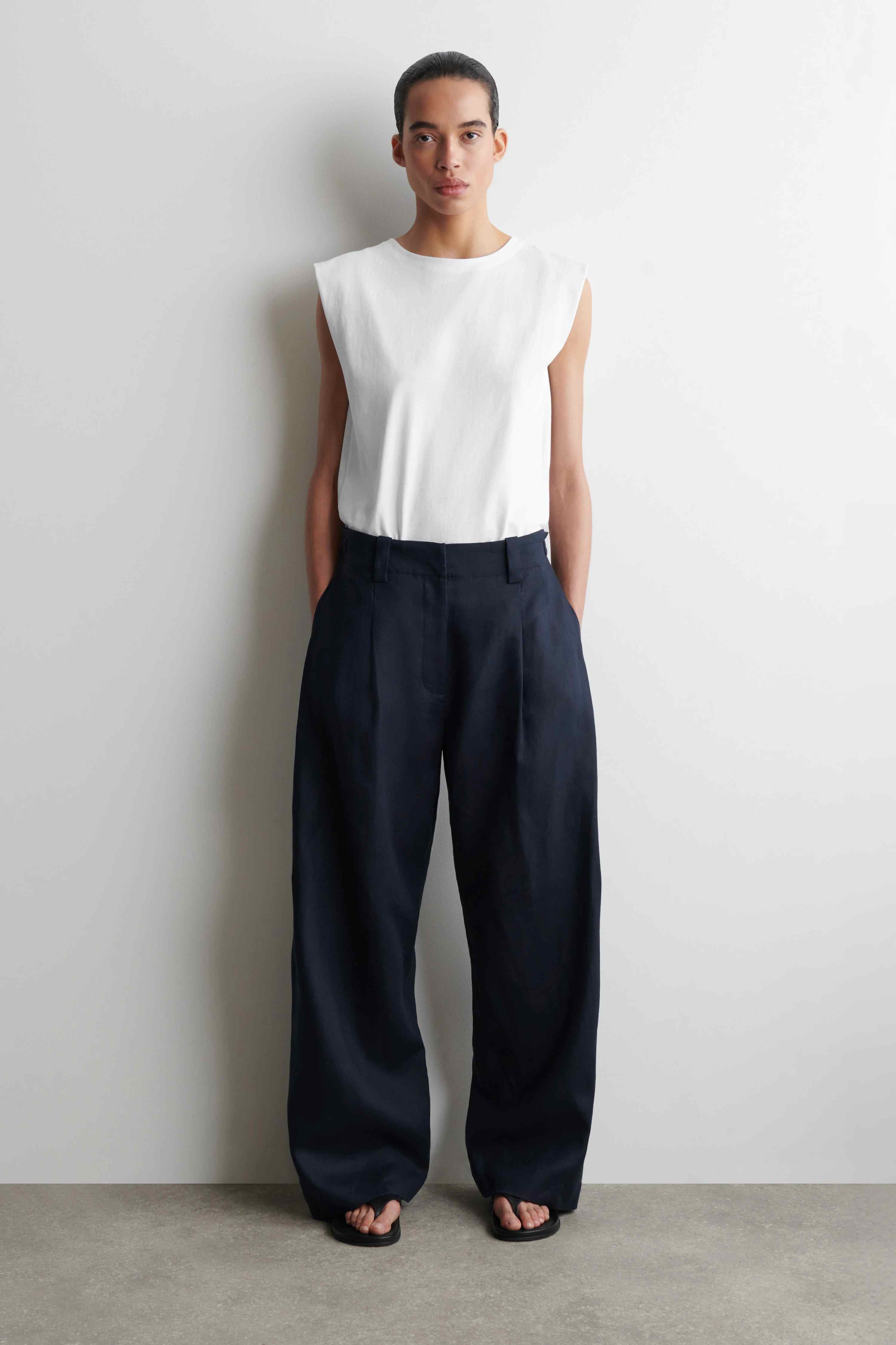 FOLDED-SHOULDER COTTON-JERSEY TANK TOP - 3