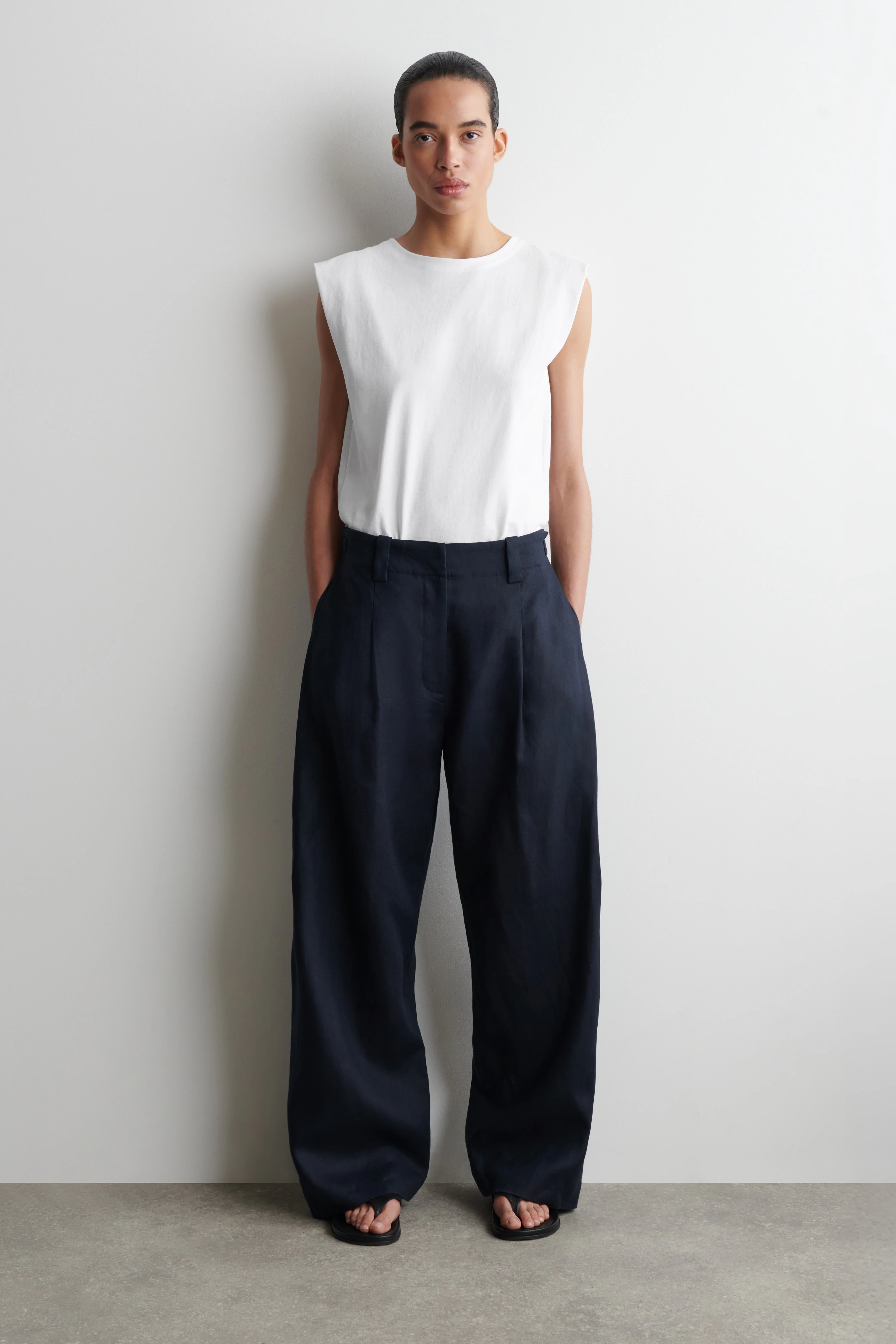 FOLDED-SHOULDER COTTON-JERSEY TANK TOP - 3