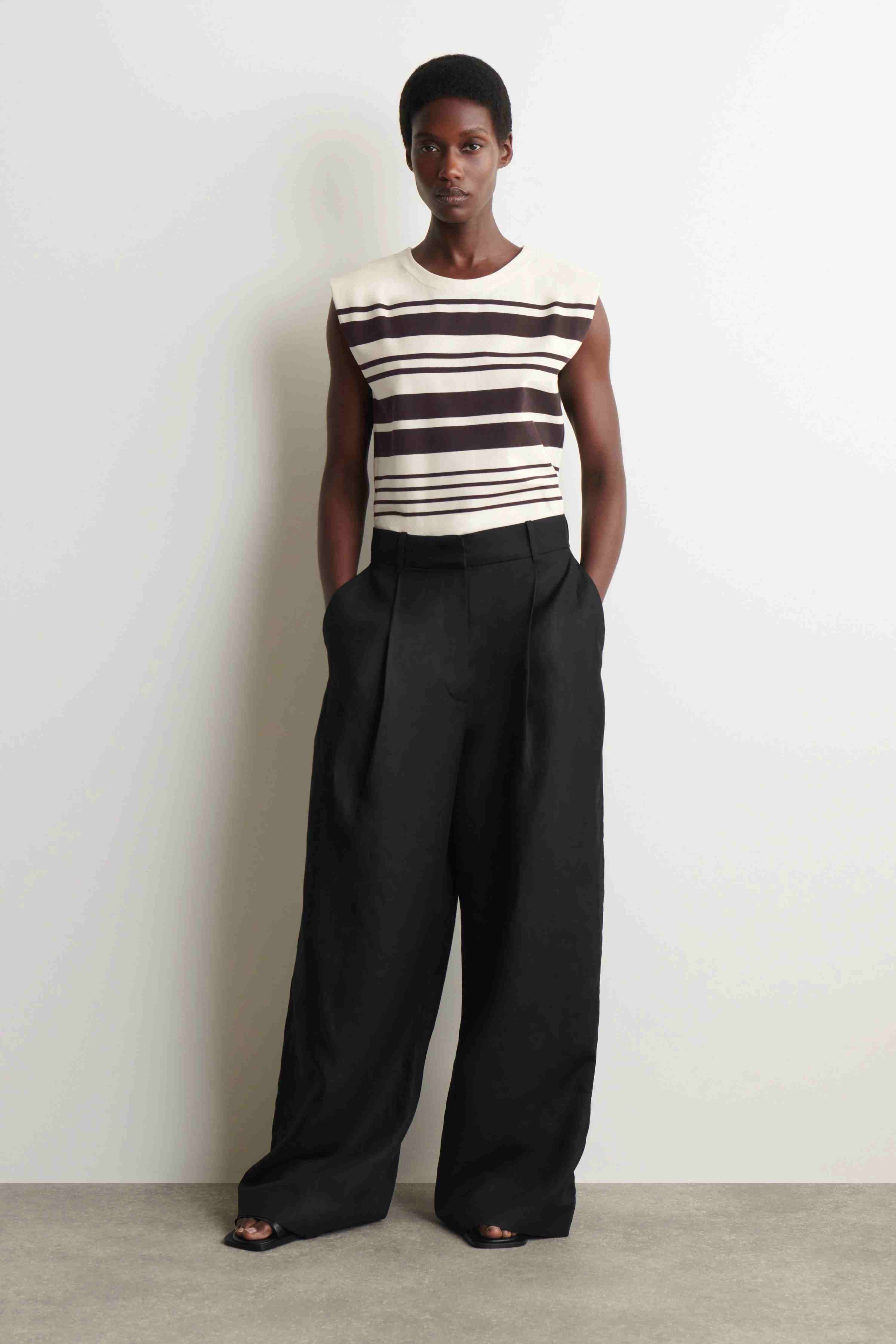 FOLDED-SHOULDER COTTON-JERSEY TANK TOP - 4