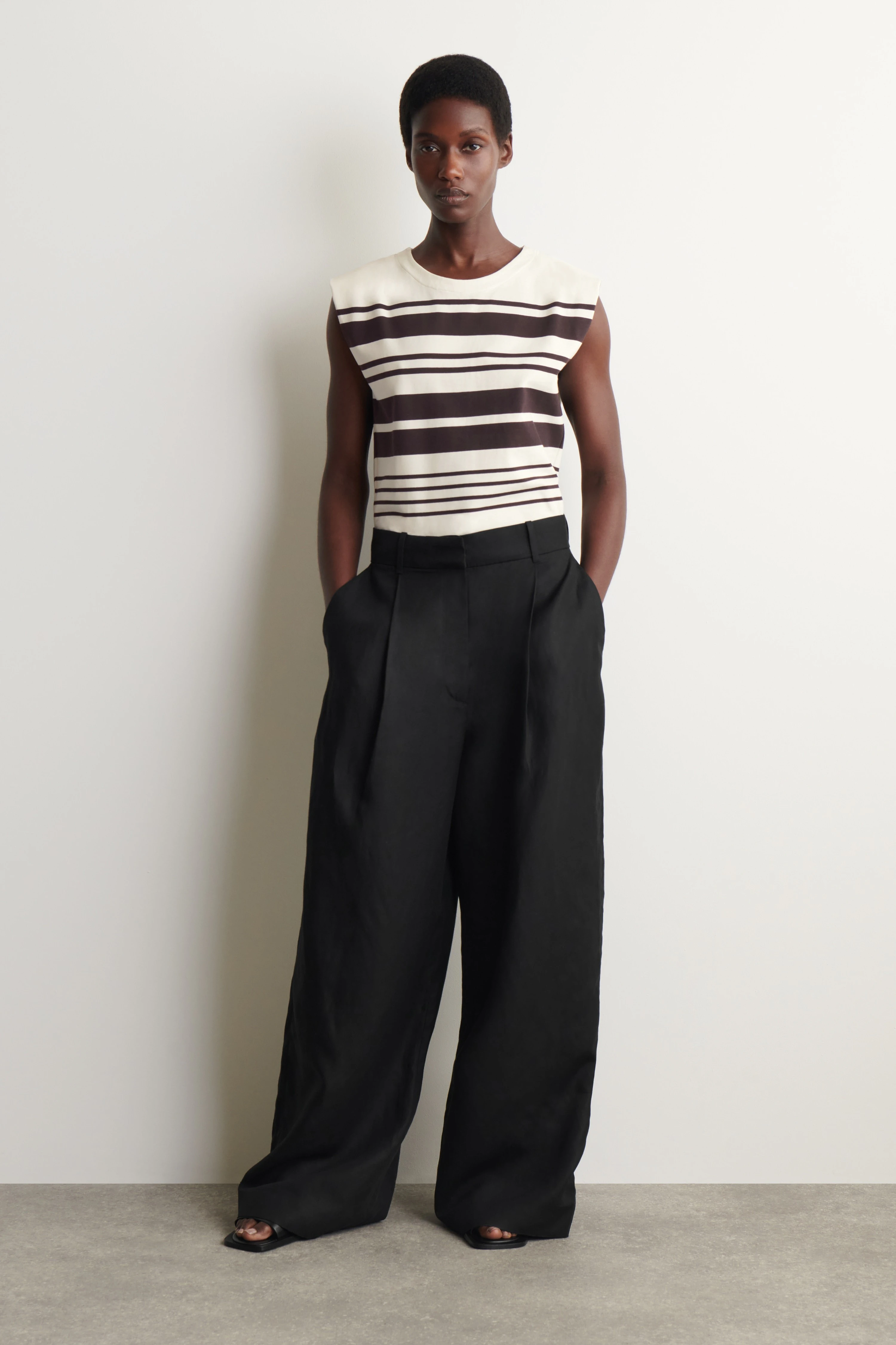 FOLDED-SHOULDER COTTON-JERSEY TANK TOP - 4