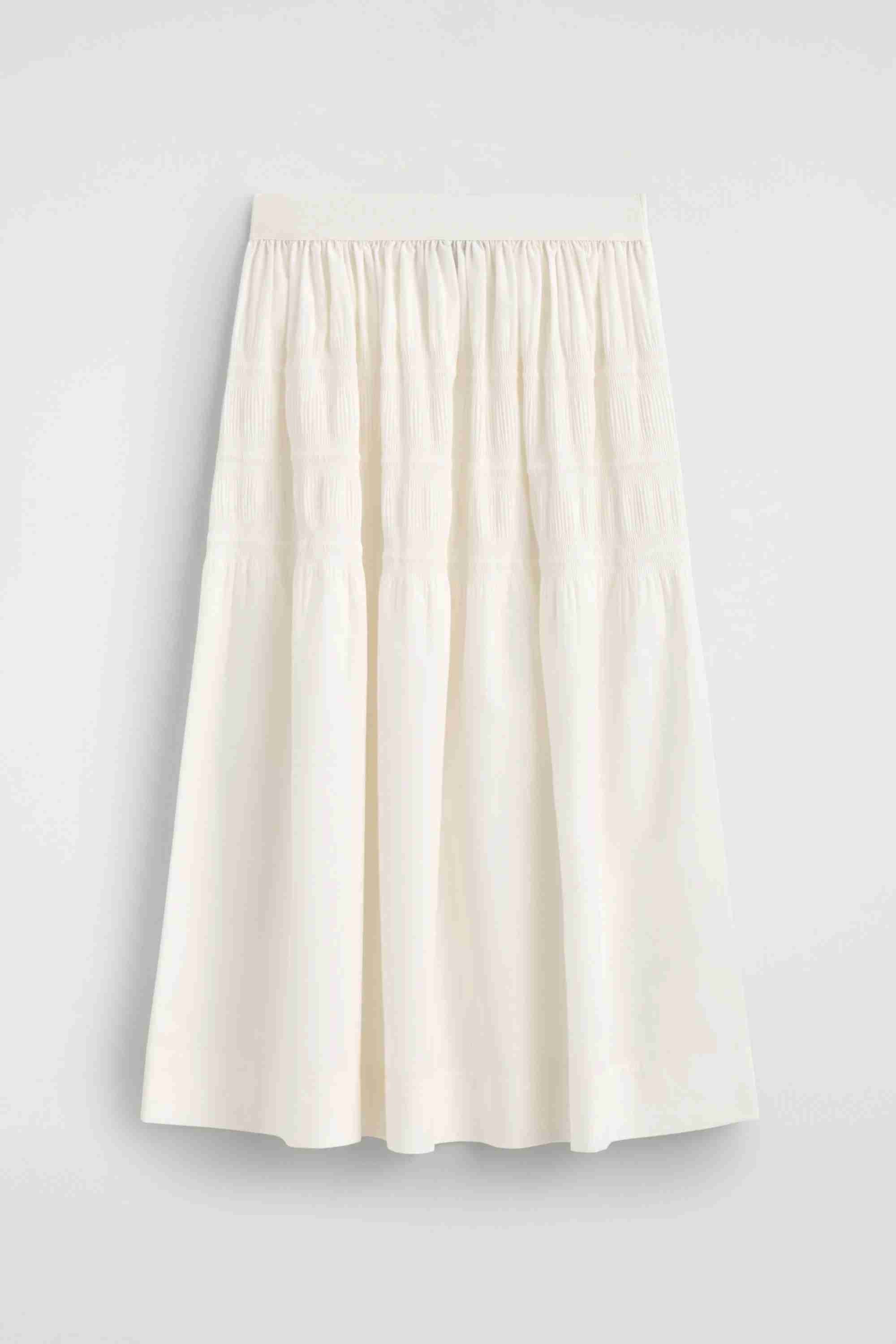 TIERED GATHERED MIDI SKIRT - 4