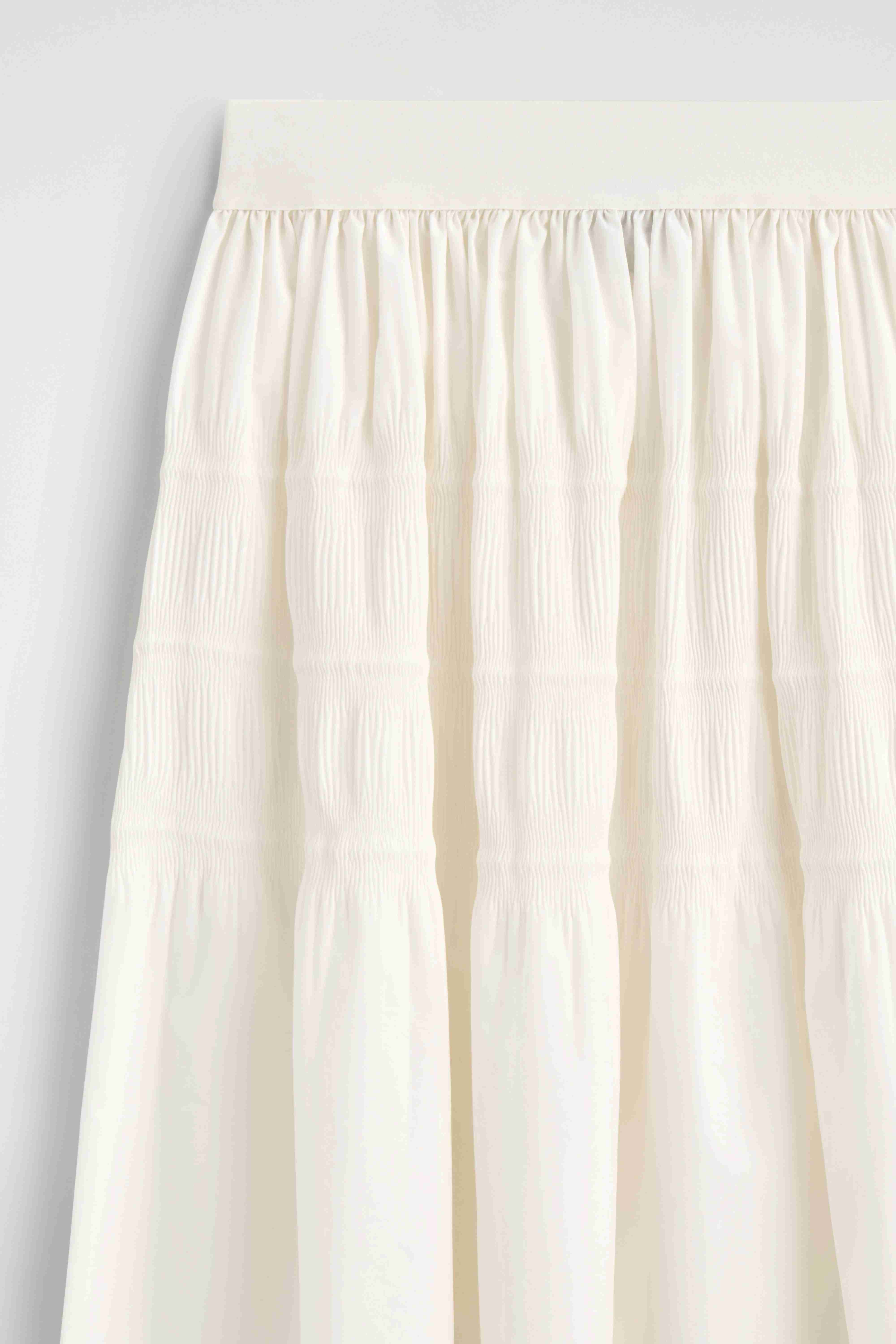 TIERED GATHERED MIDI SKIRT - 5