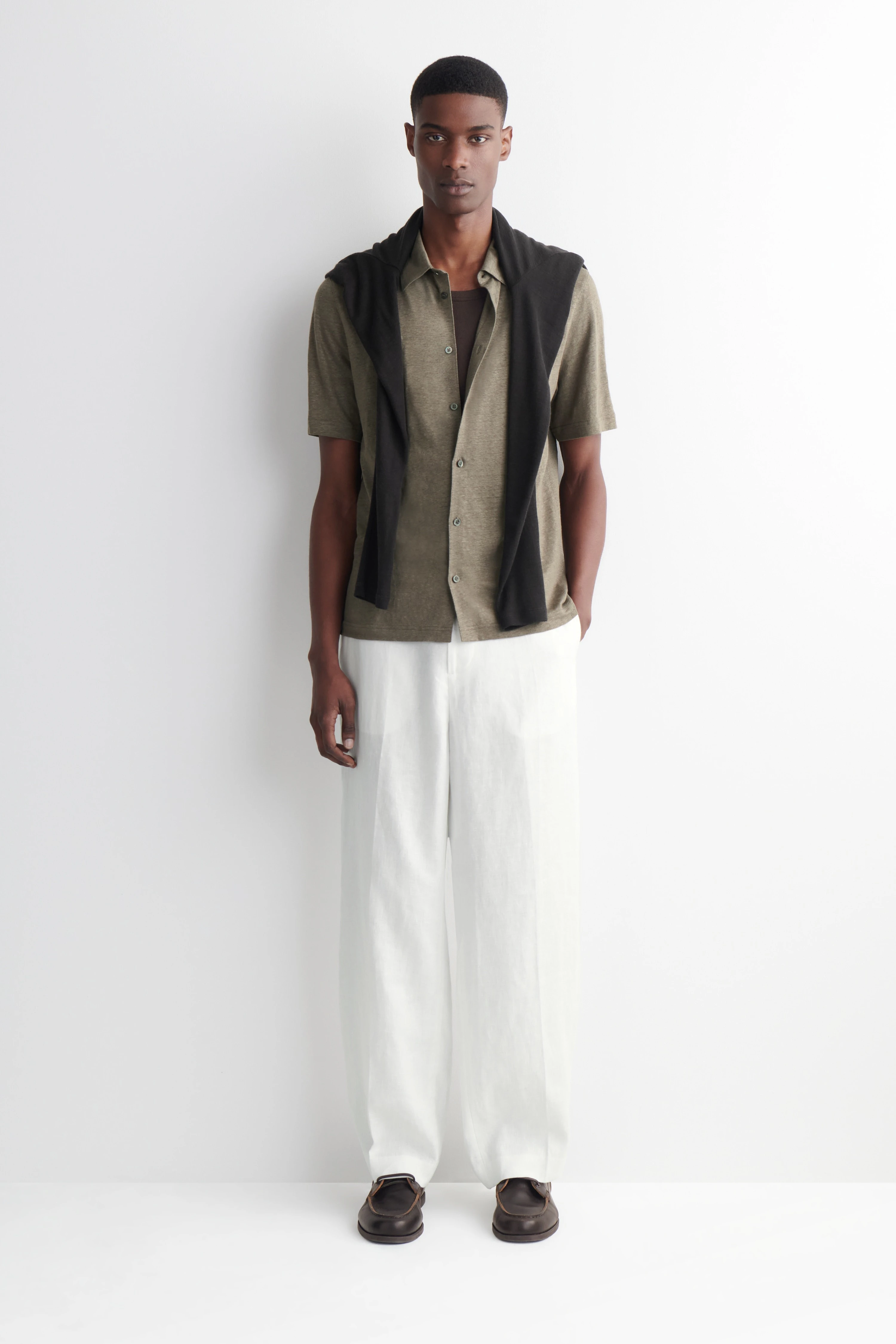 LINEN-JERSEY SHORT-SLEEVED SHIRT - 4