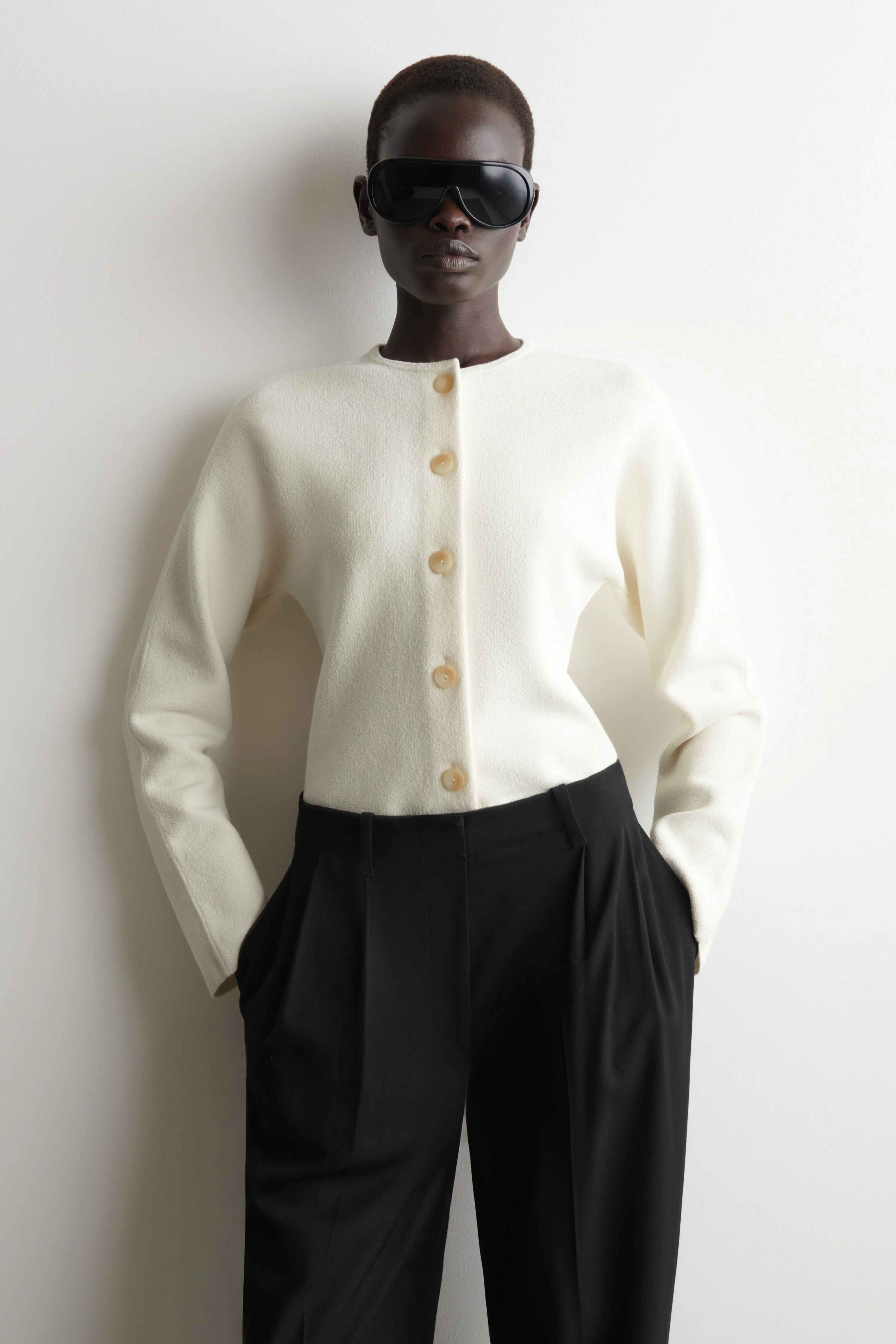SCULPTURAL COTTON CARDIGAN - 1