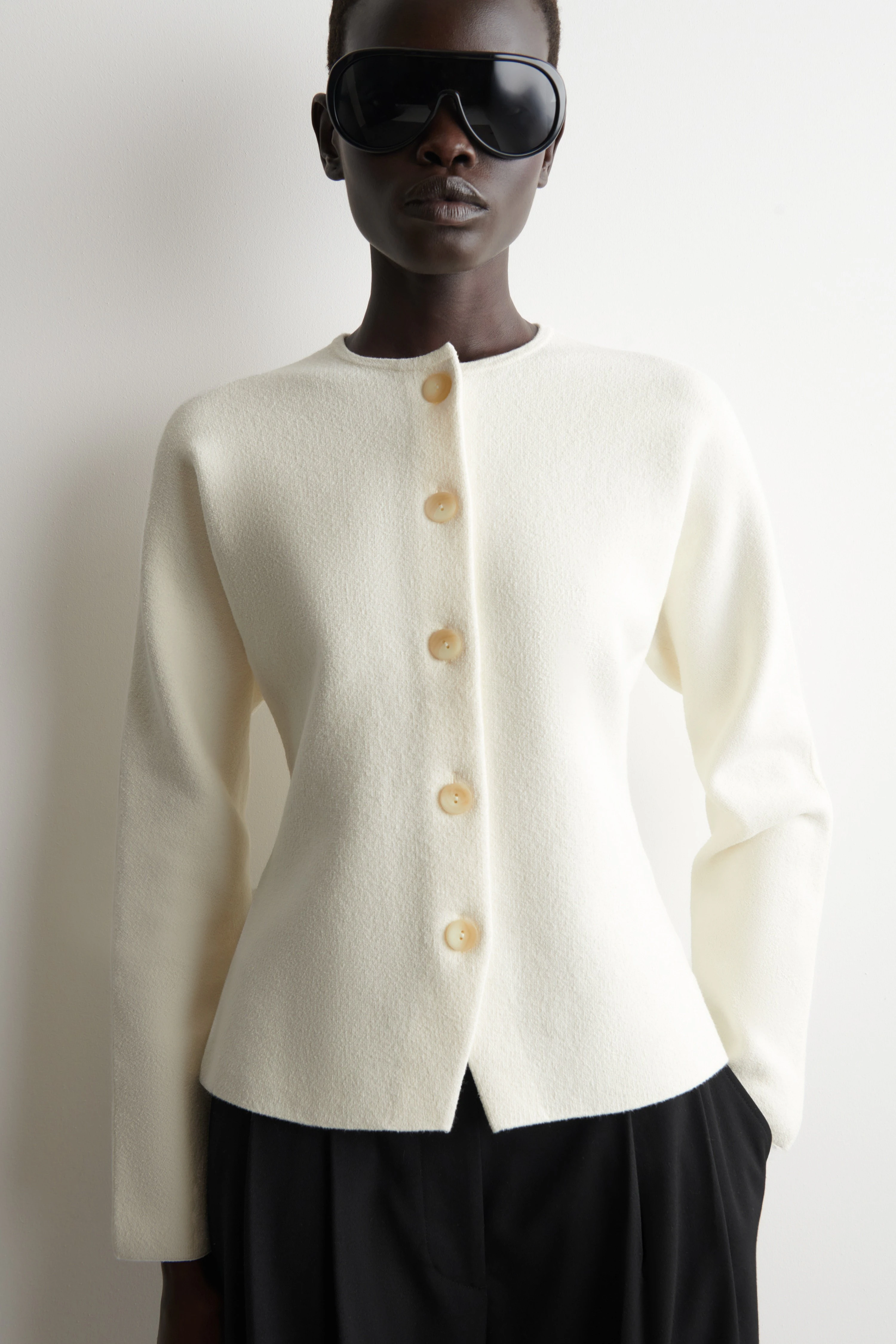 SCULPTURAL COTTON CARDIGAN - 4