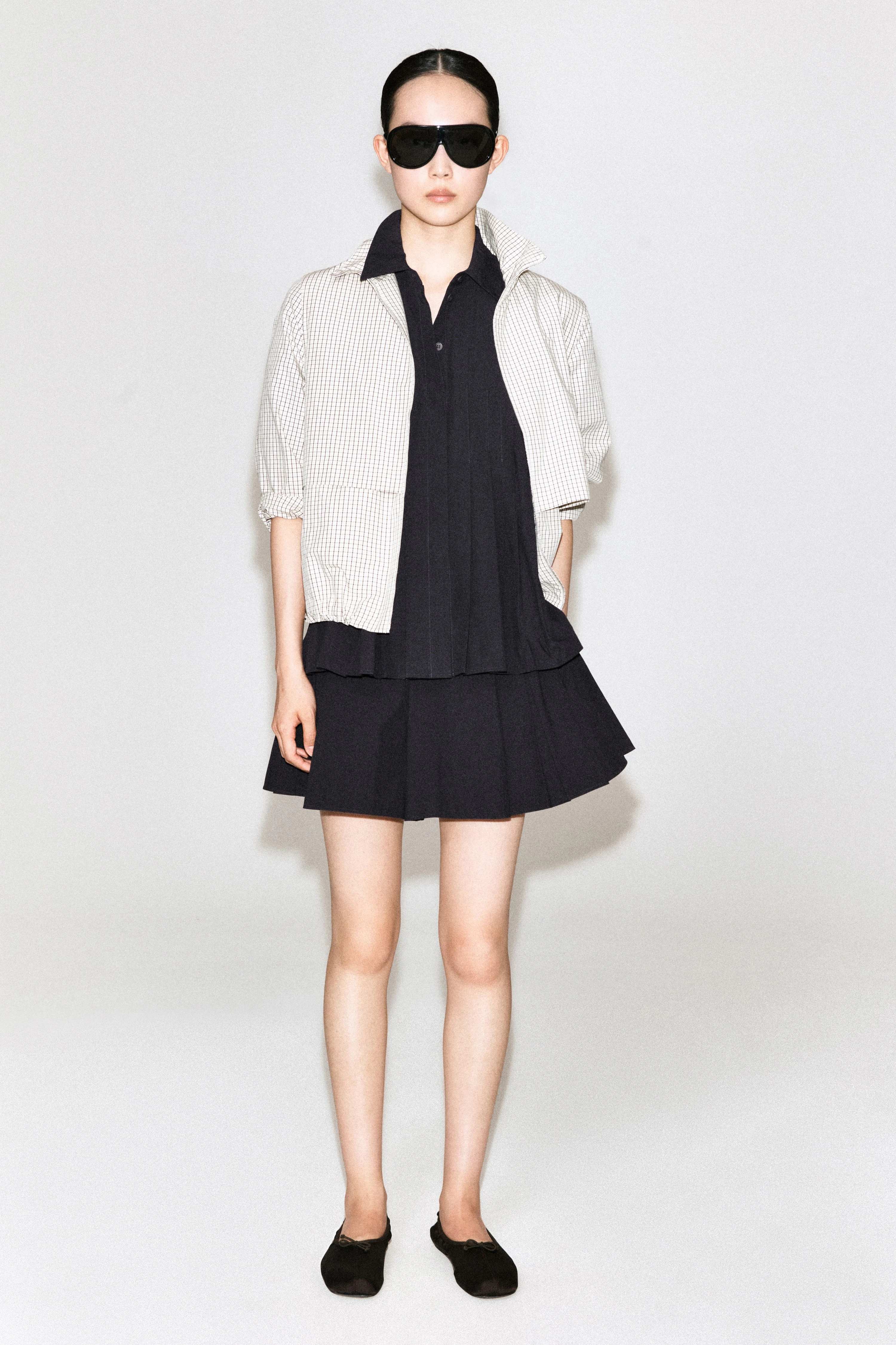 PLEATED COTTON SHORTS - 1