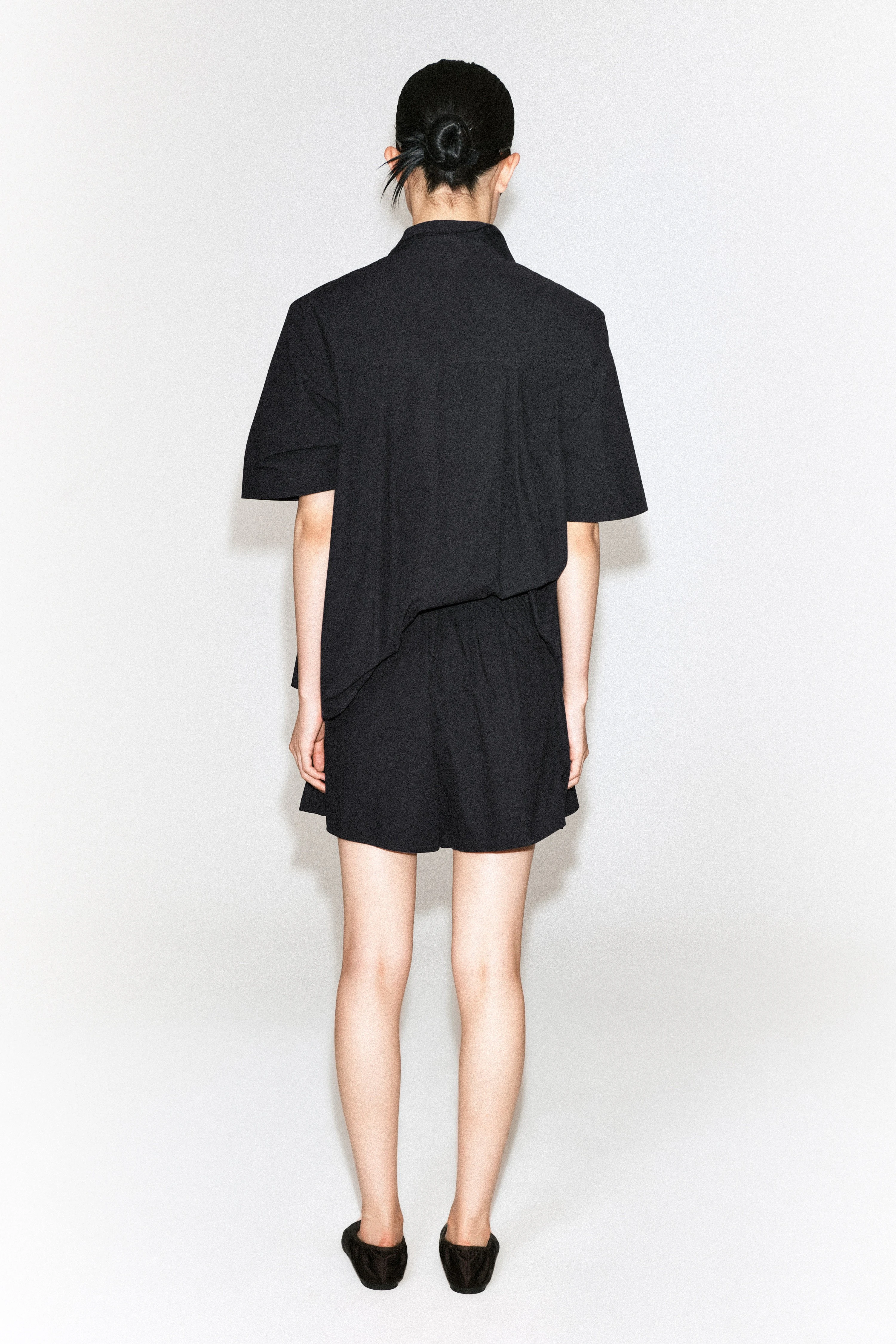 PLEATED COTTON SHORTS - 2