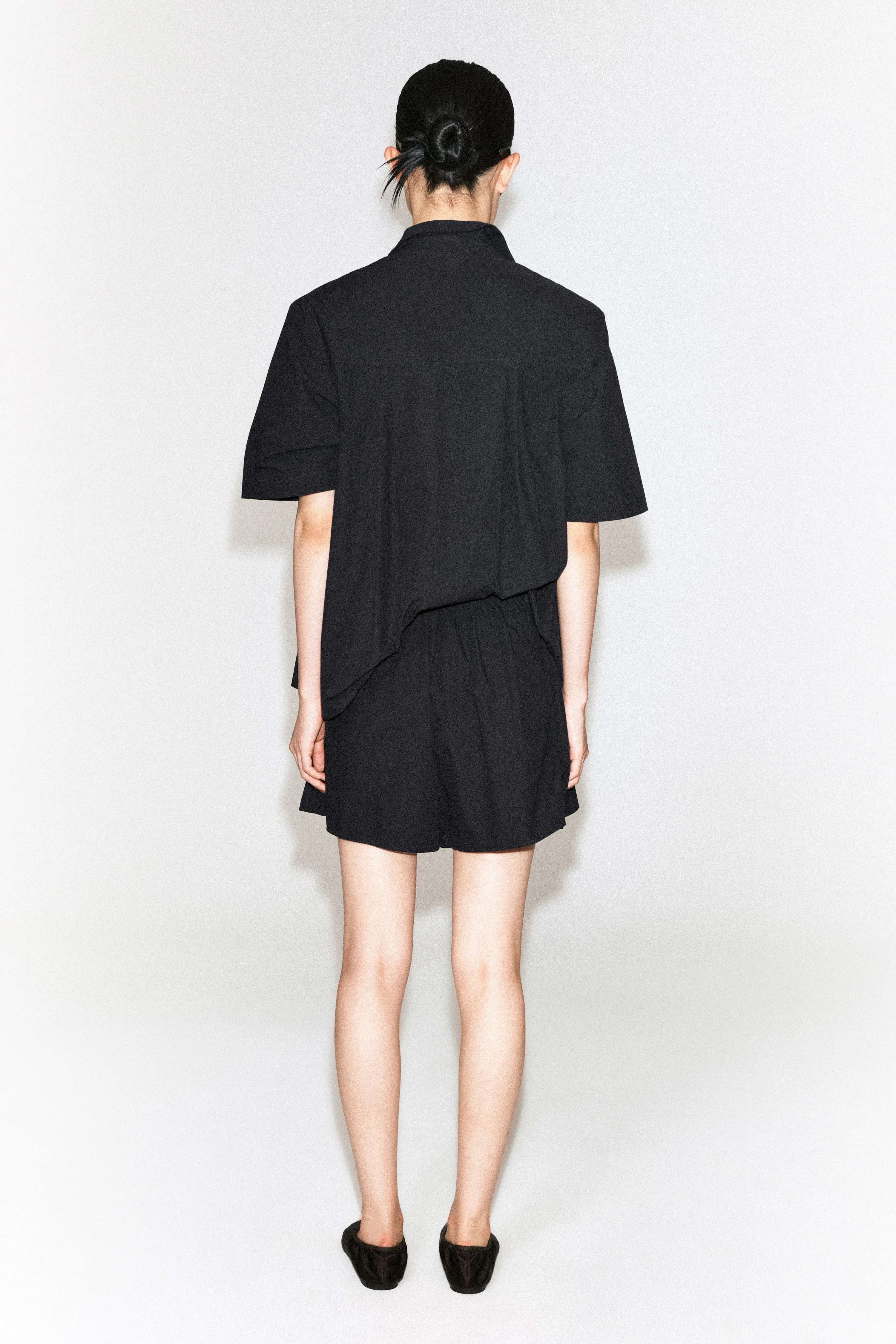 PLEATED COTTON SHORTS - 2