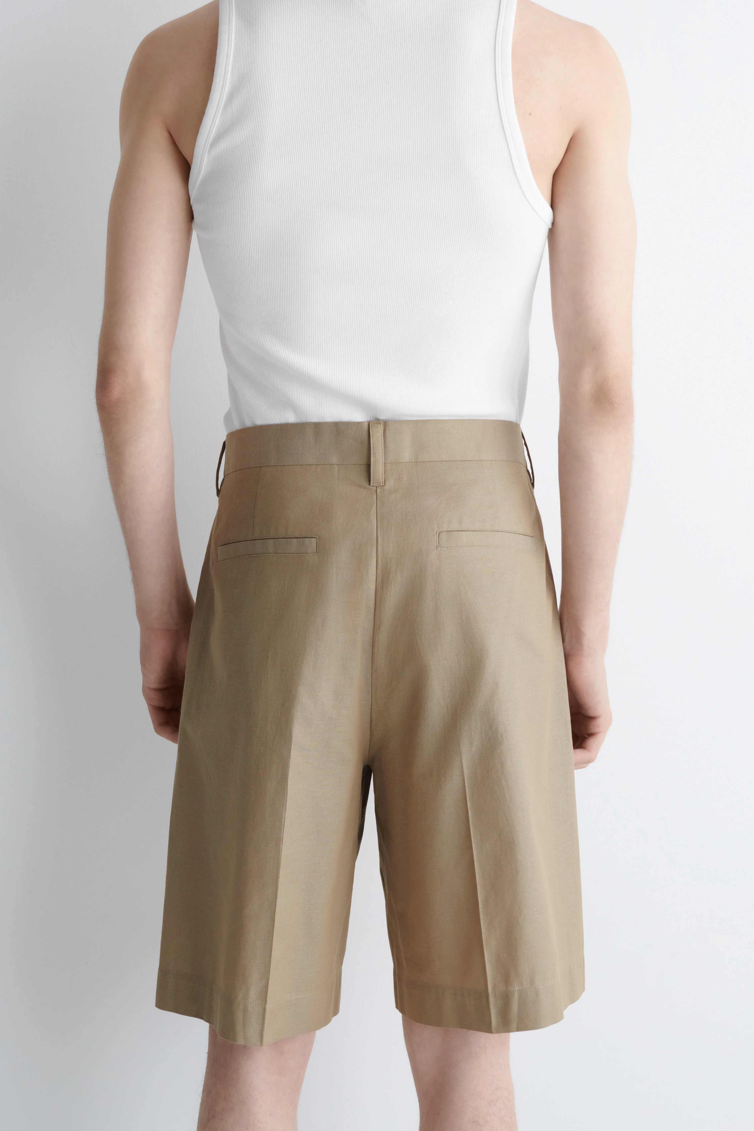 TAILORED TEXTURED-COTTON SHORTS - 2