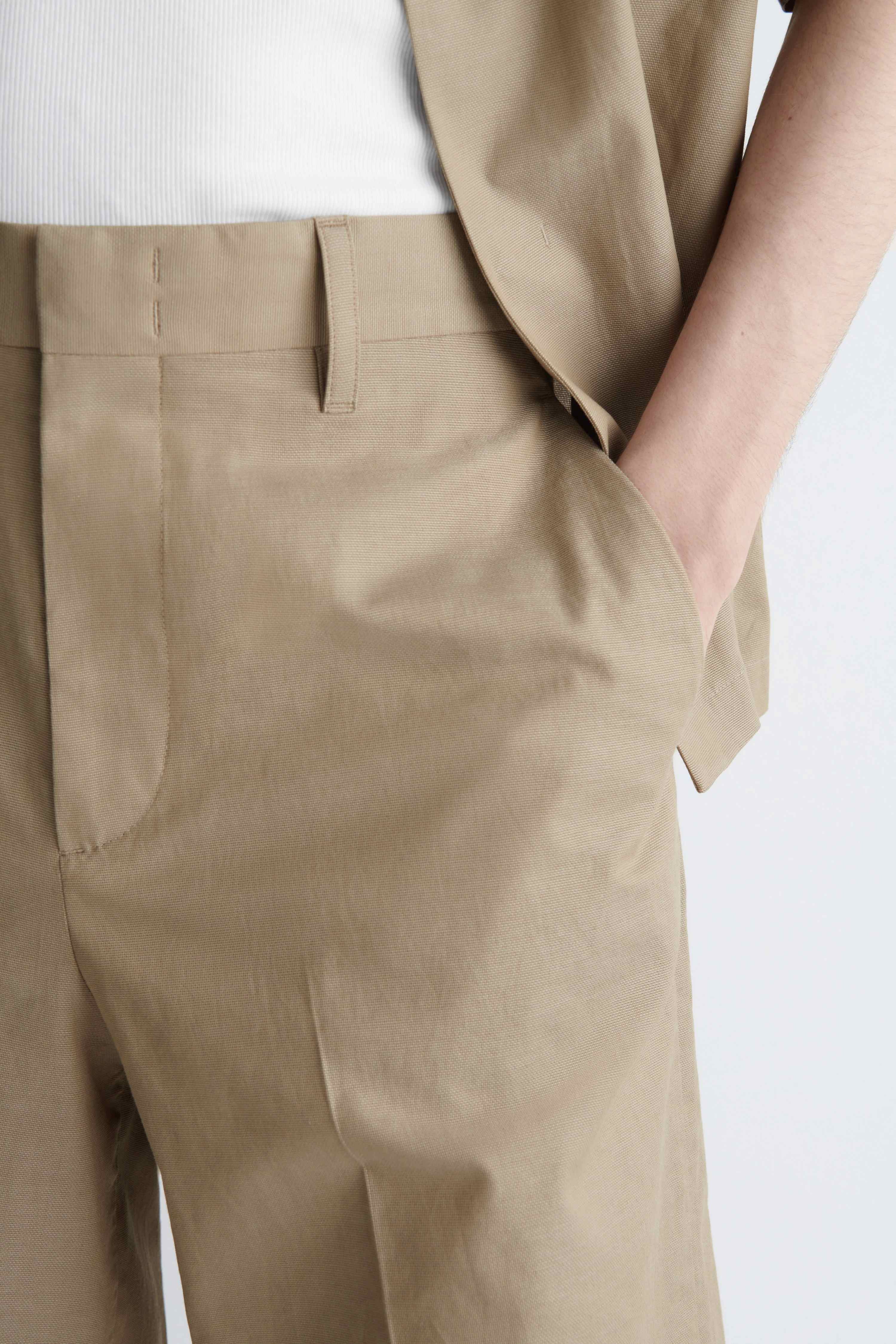 TAILORED TEXTURED-COTTON SHORTS - 4