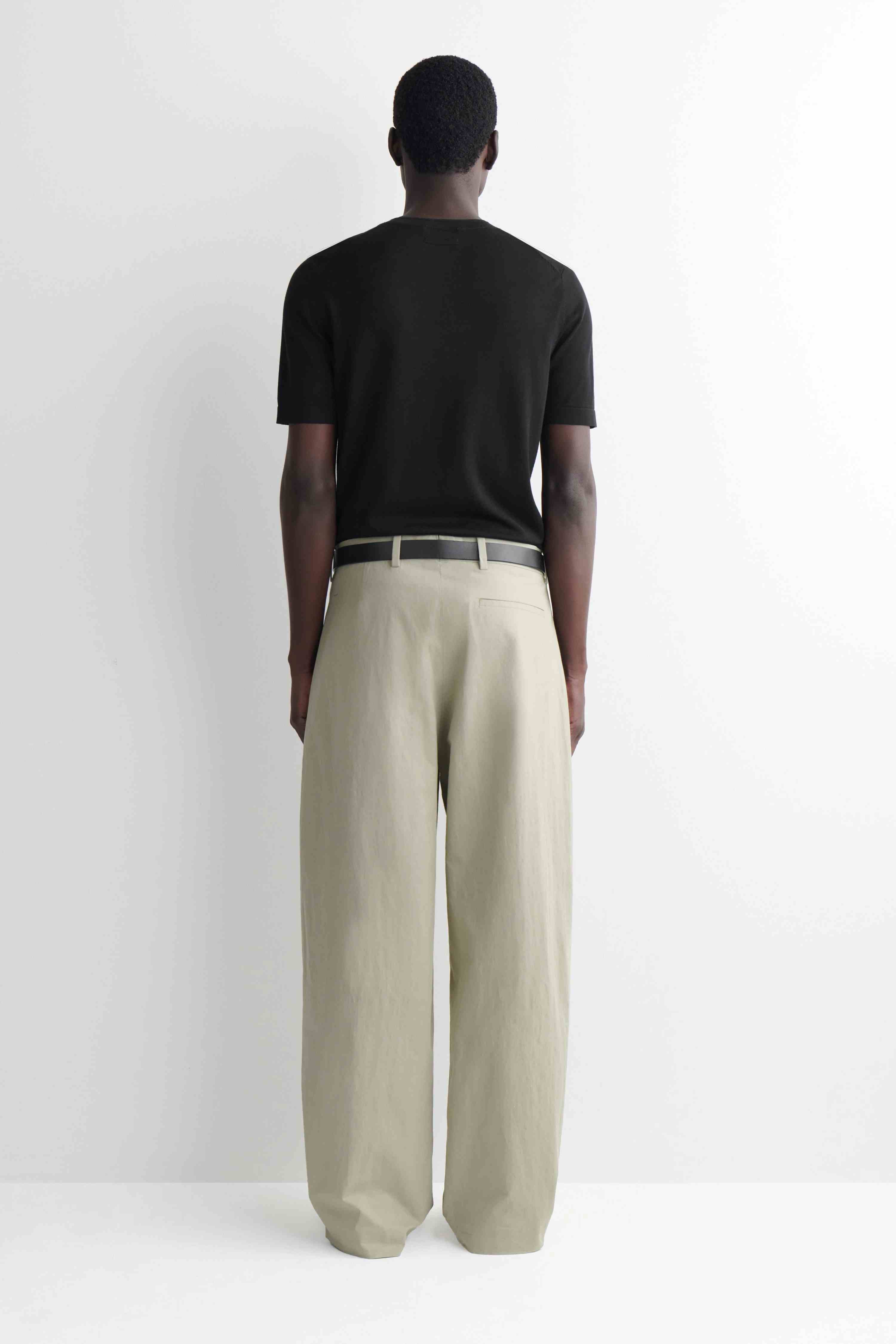 COTTON-LINEN RELAXED-FIT BARREL-LEG TROUSERS - 2