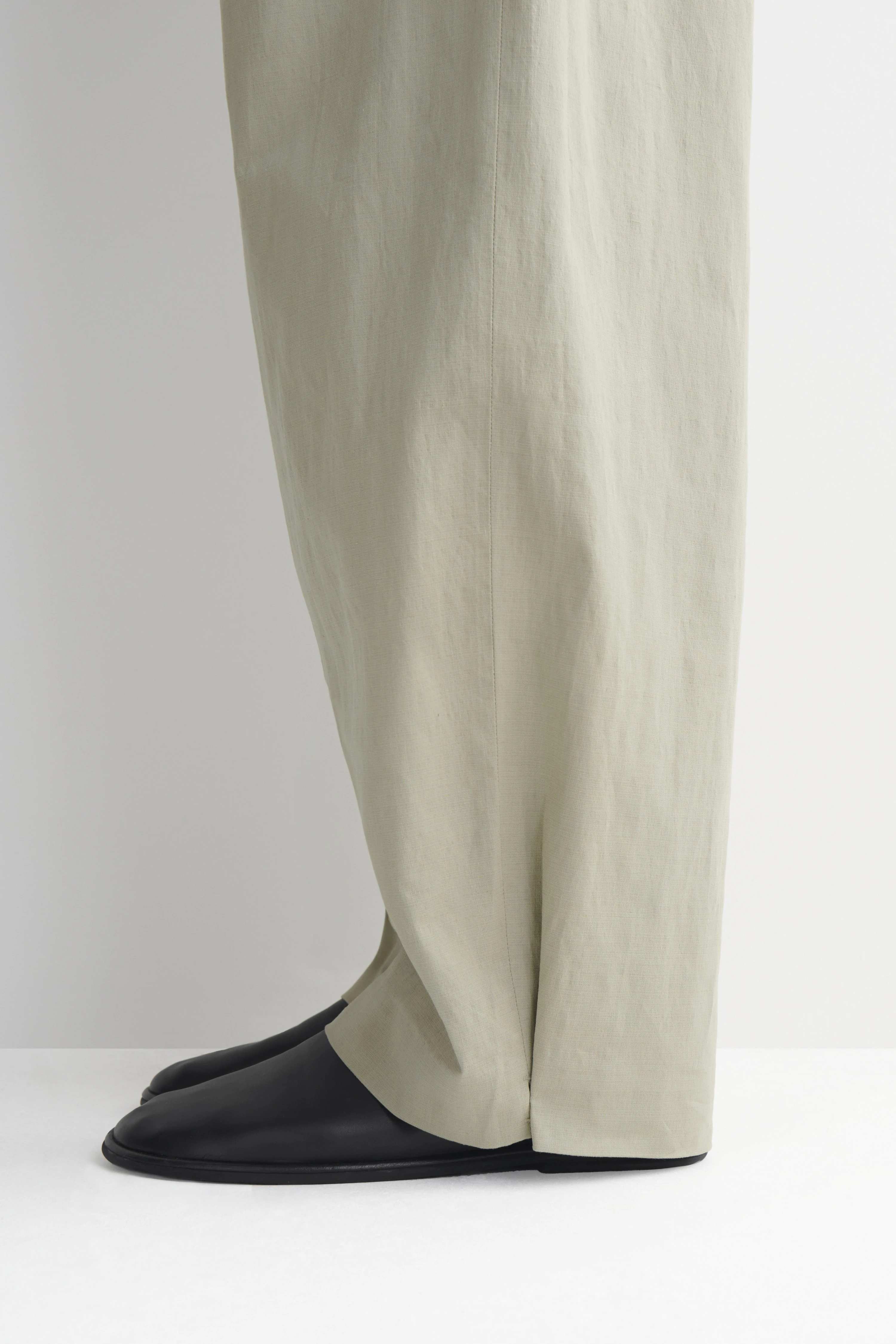 COTTON-LINEN RELAXED-FIT BARREL-LEG TROUSERS - 5