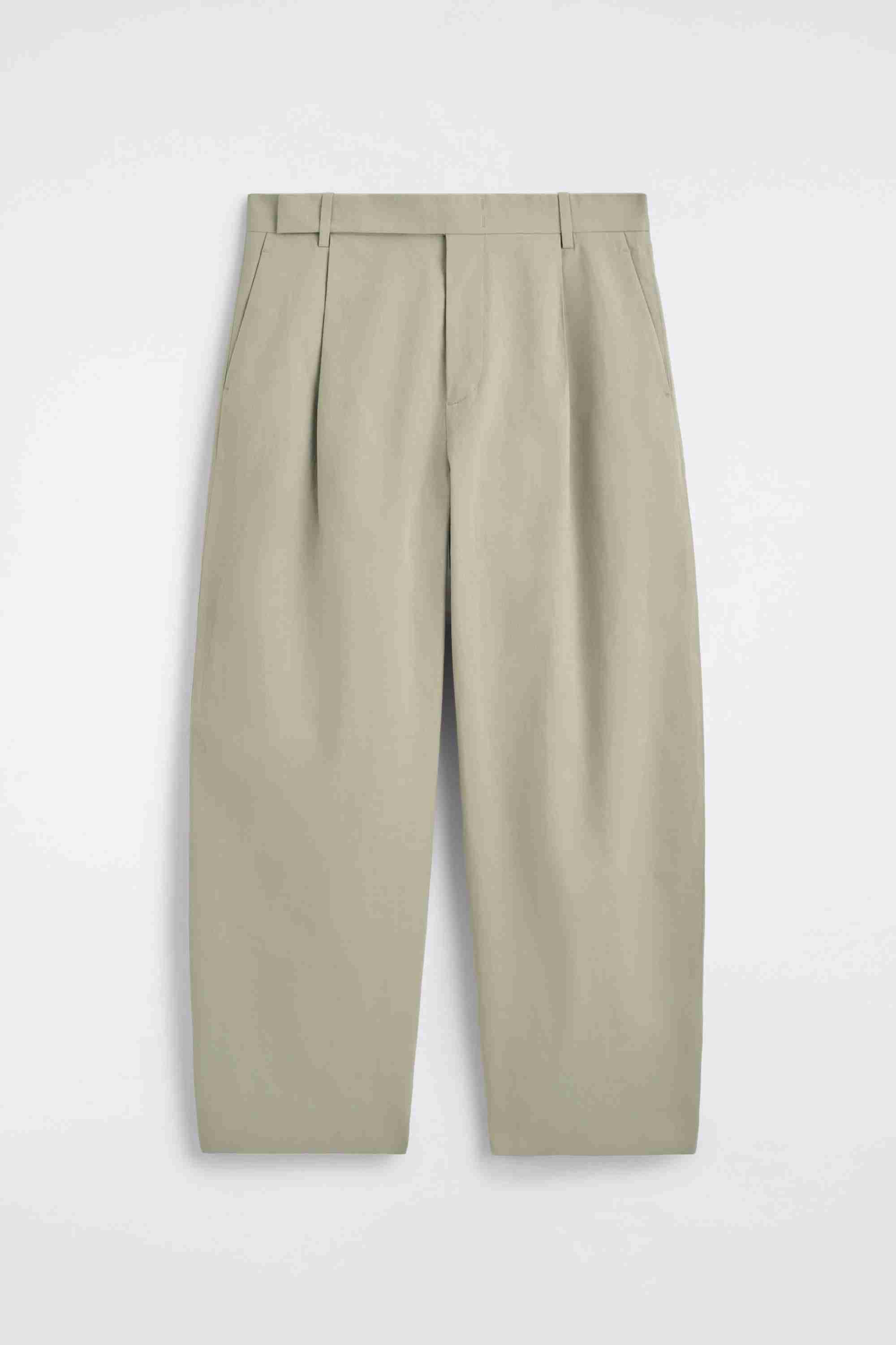 COTTON-LINEN RELAXED-FIT BARREL-LEG TROUSERS - 6