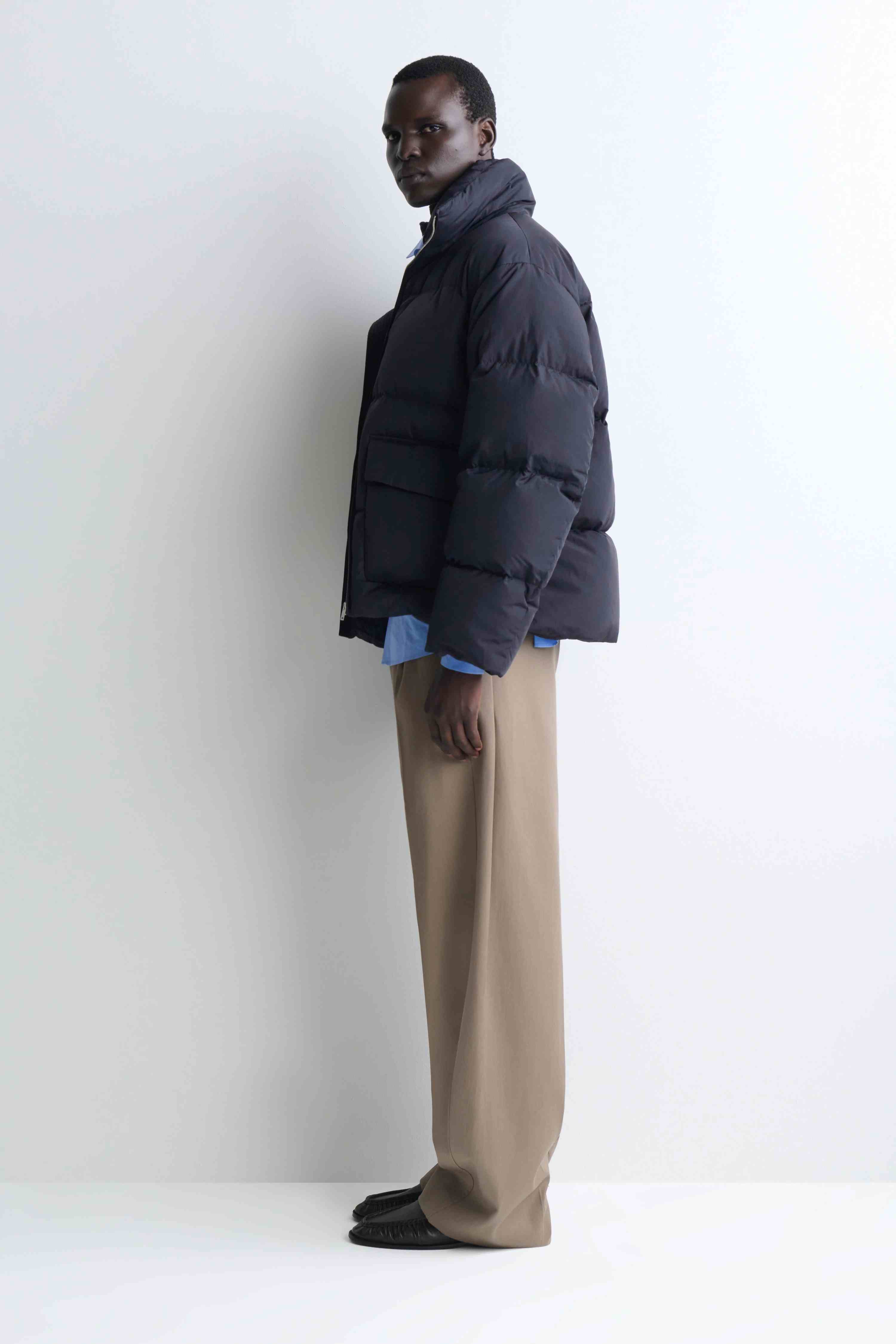 FUNNEL-NECK NYLON DOWN PUFFER JACKET - 4