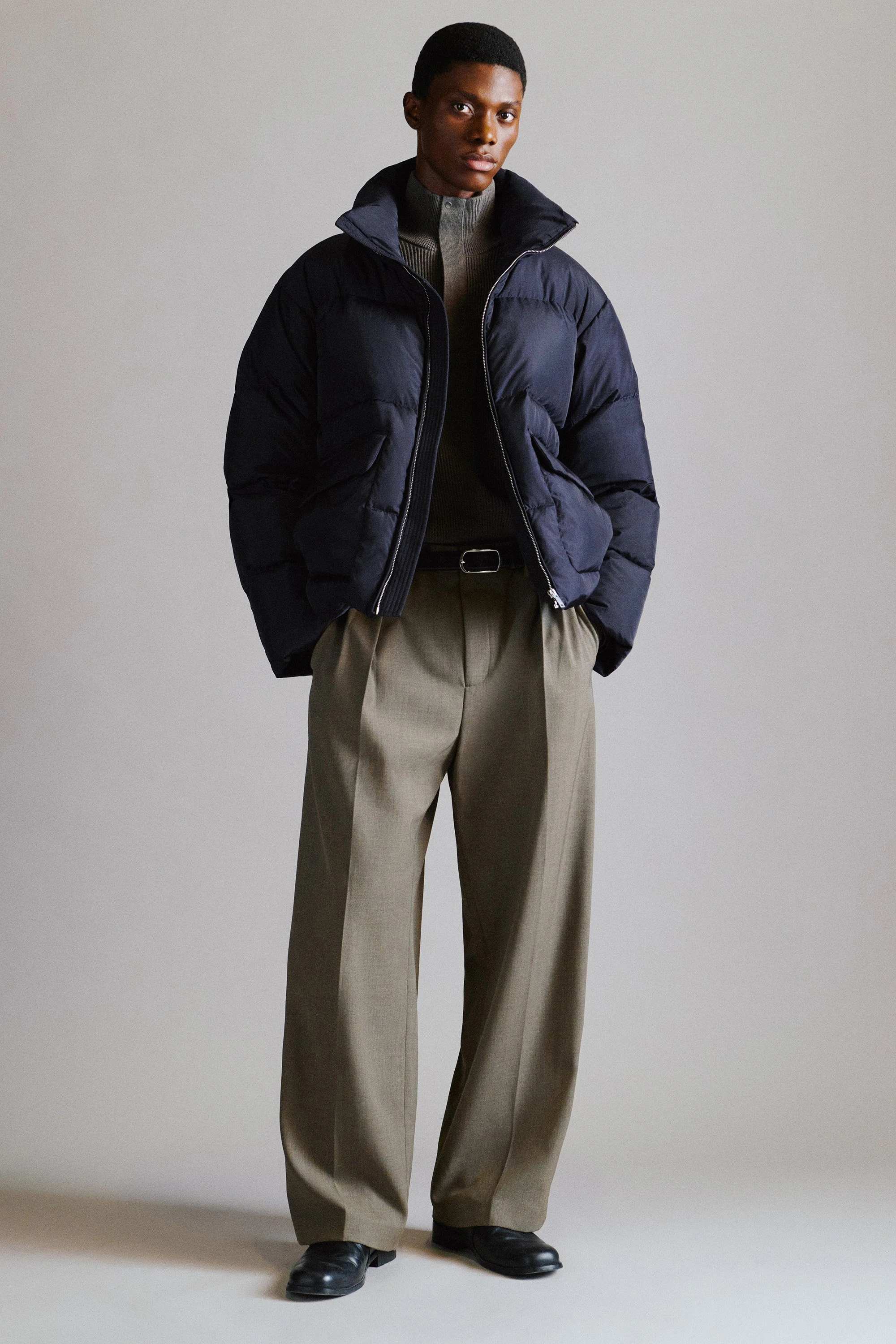 FUNNEL-NECK NYLON DOWN PUFFER JACKET - 8