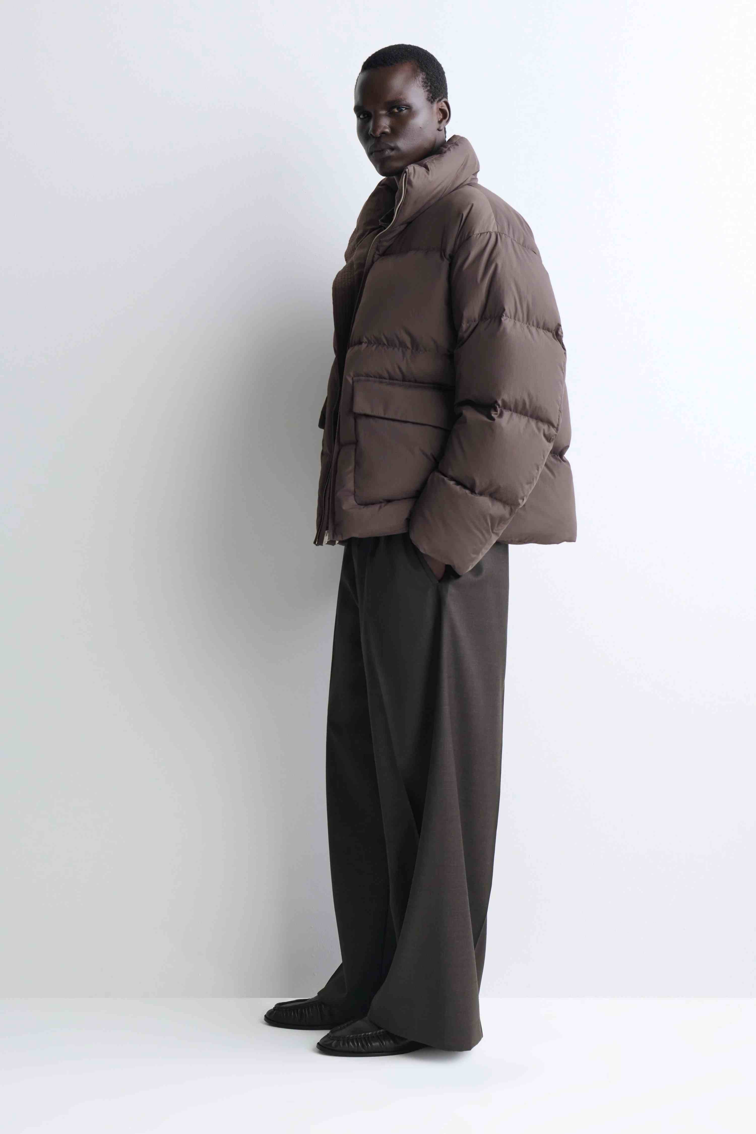 FUNNEL-NECK NYLON DOWN PUFFER JACKET - 4