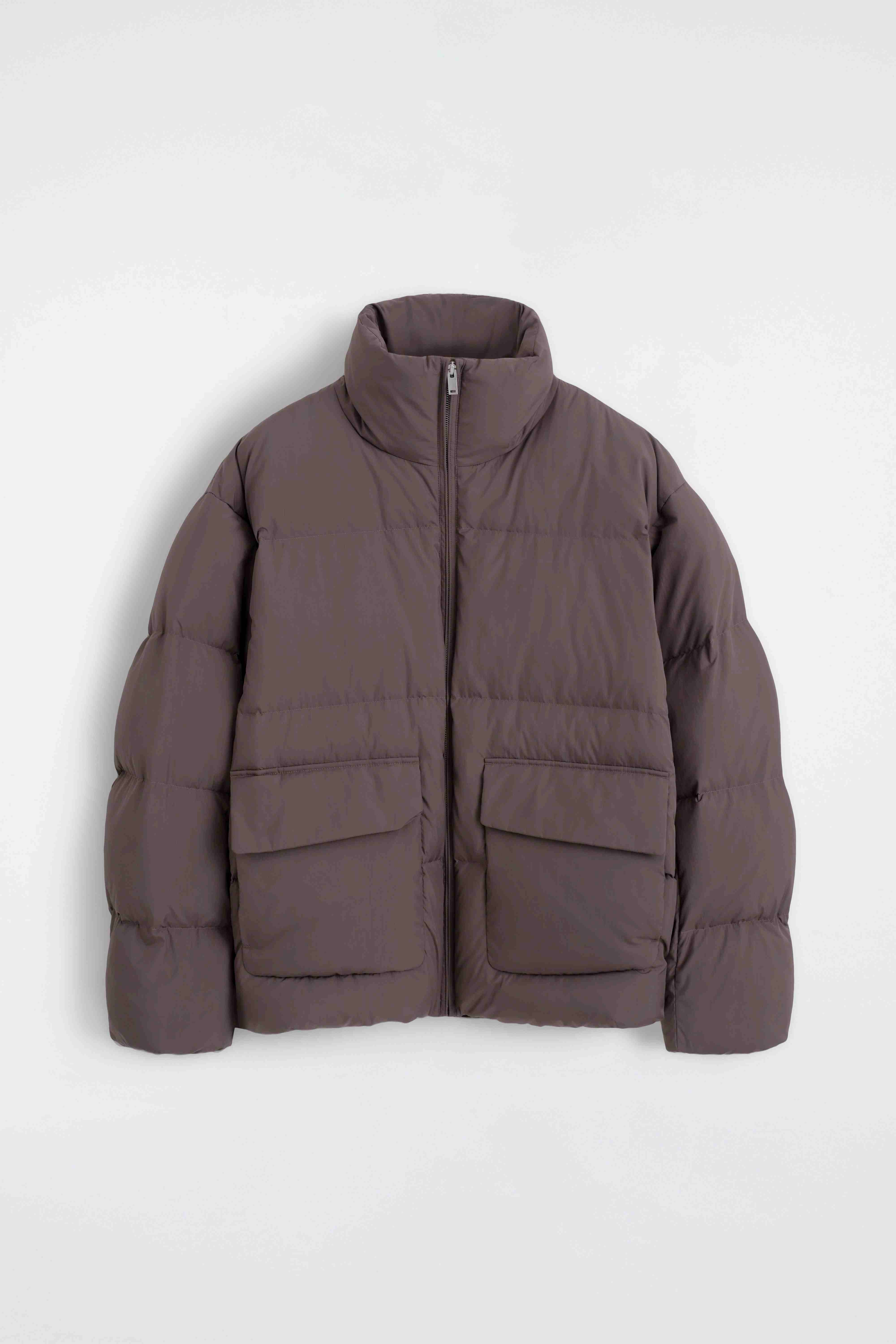 FUNNEL-NECK NYLON DOWN PUFFER JACKET - 6