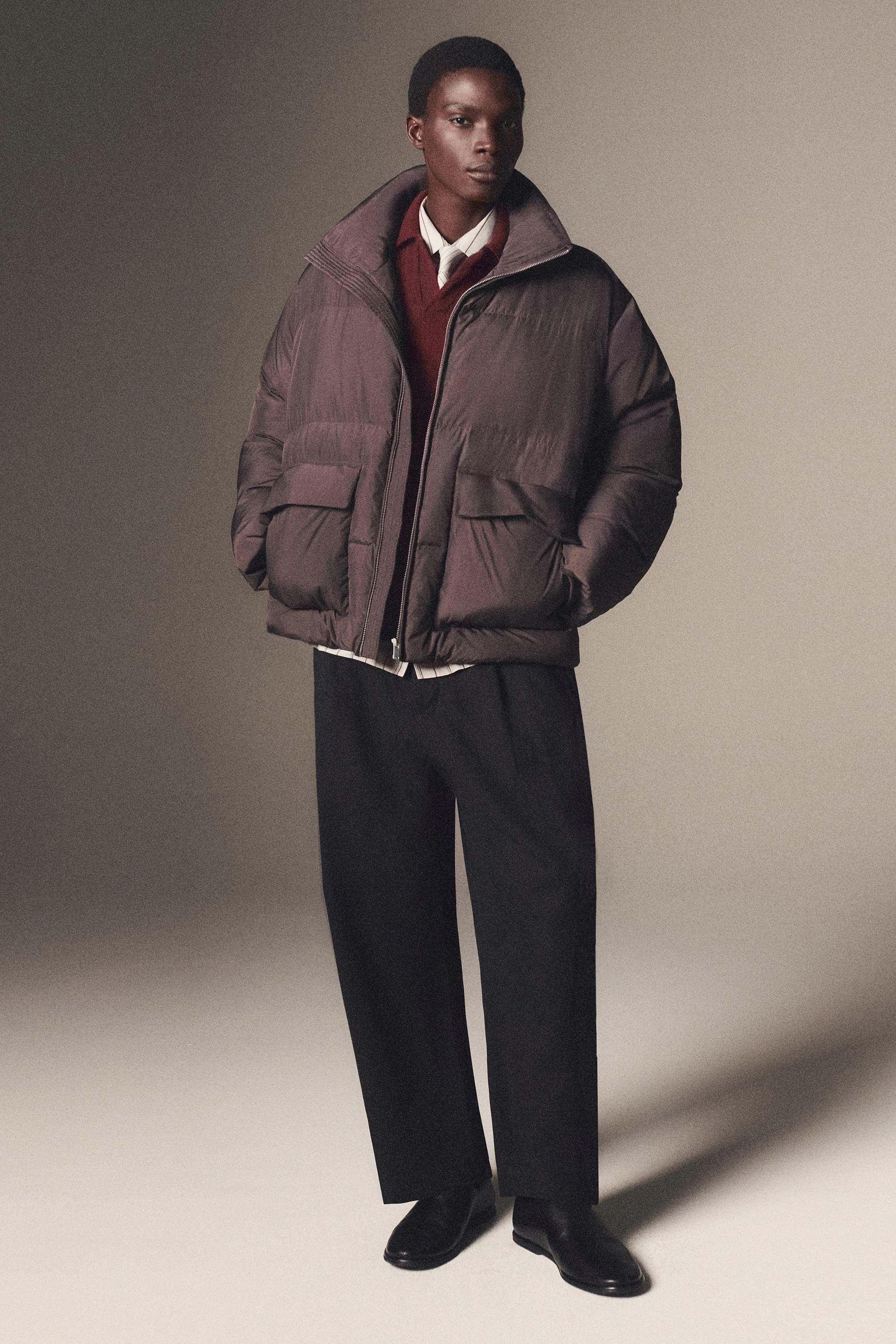 FUNNEL-NECK NYLON DOWN PUFFER JACKET - 8