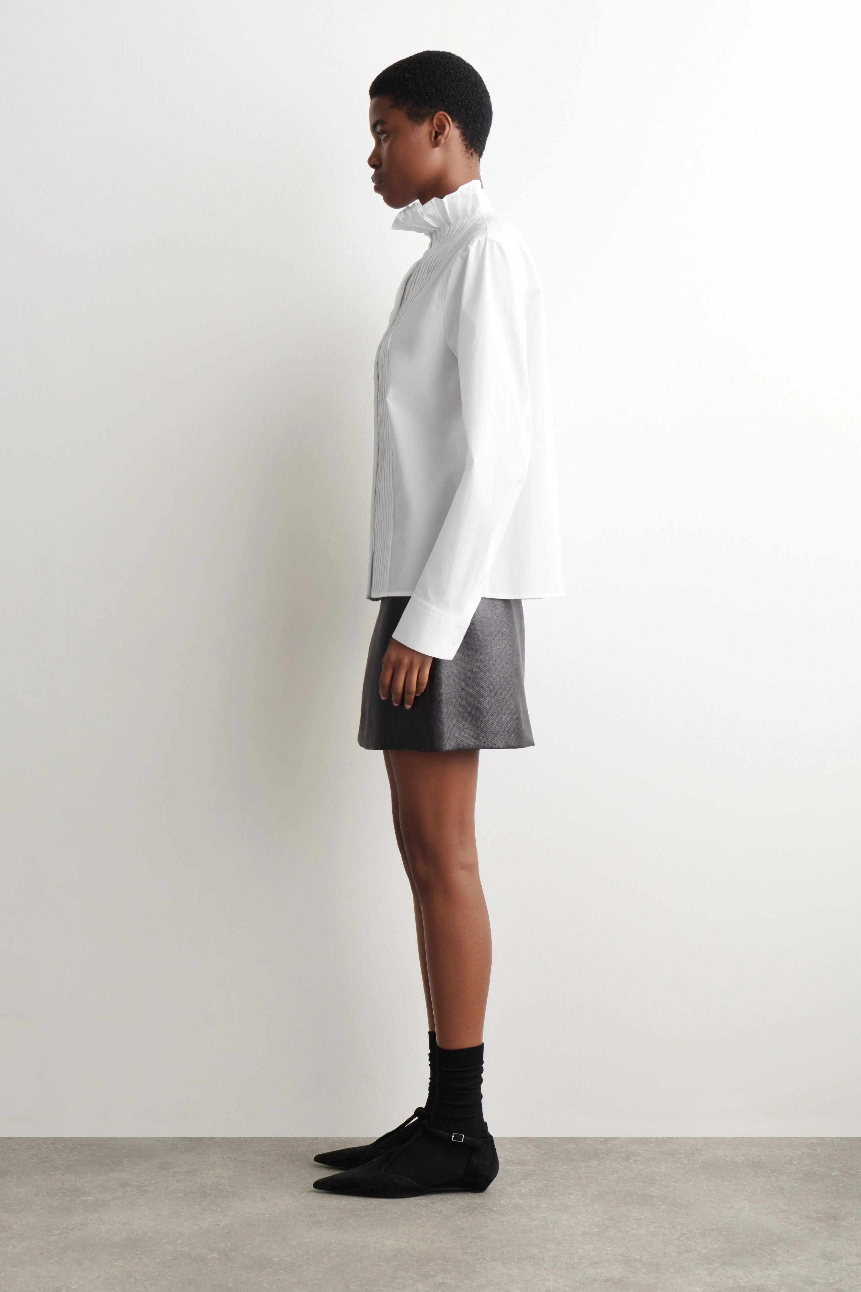 PINTUCKED COTTON BLOUSE - 4