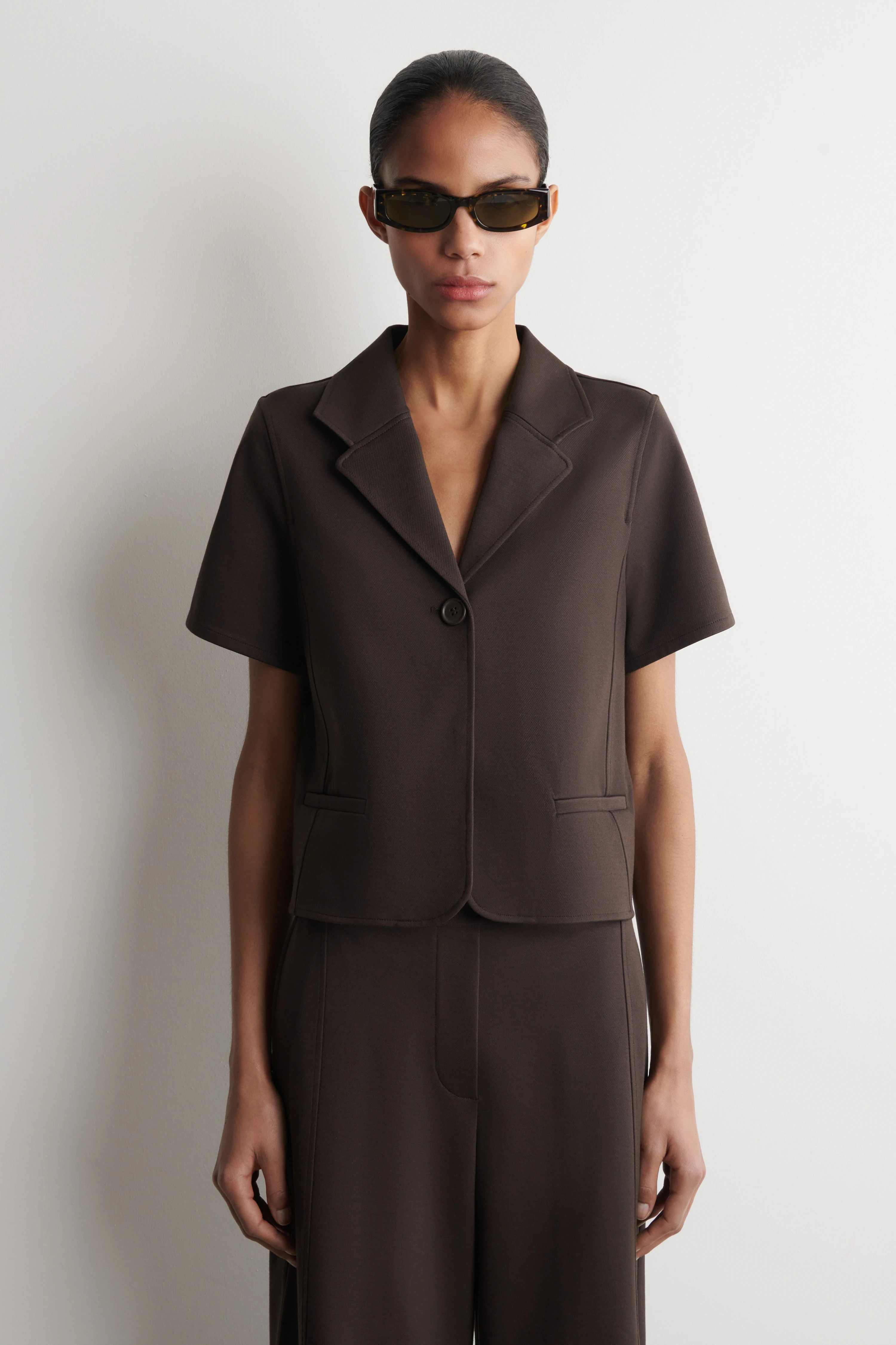 TWILL-JERSEY SHORT-SLEEVED BLAZER - 1