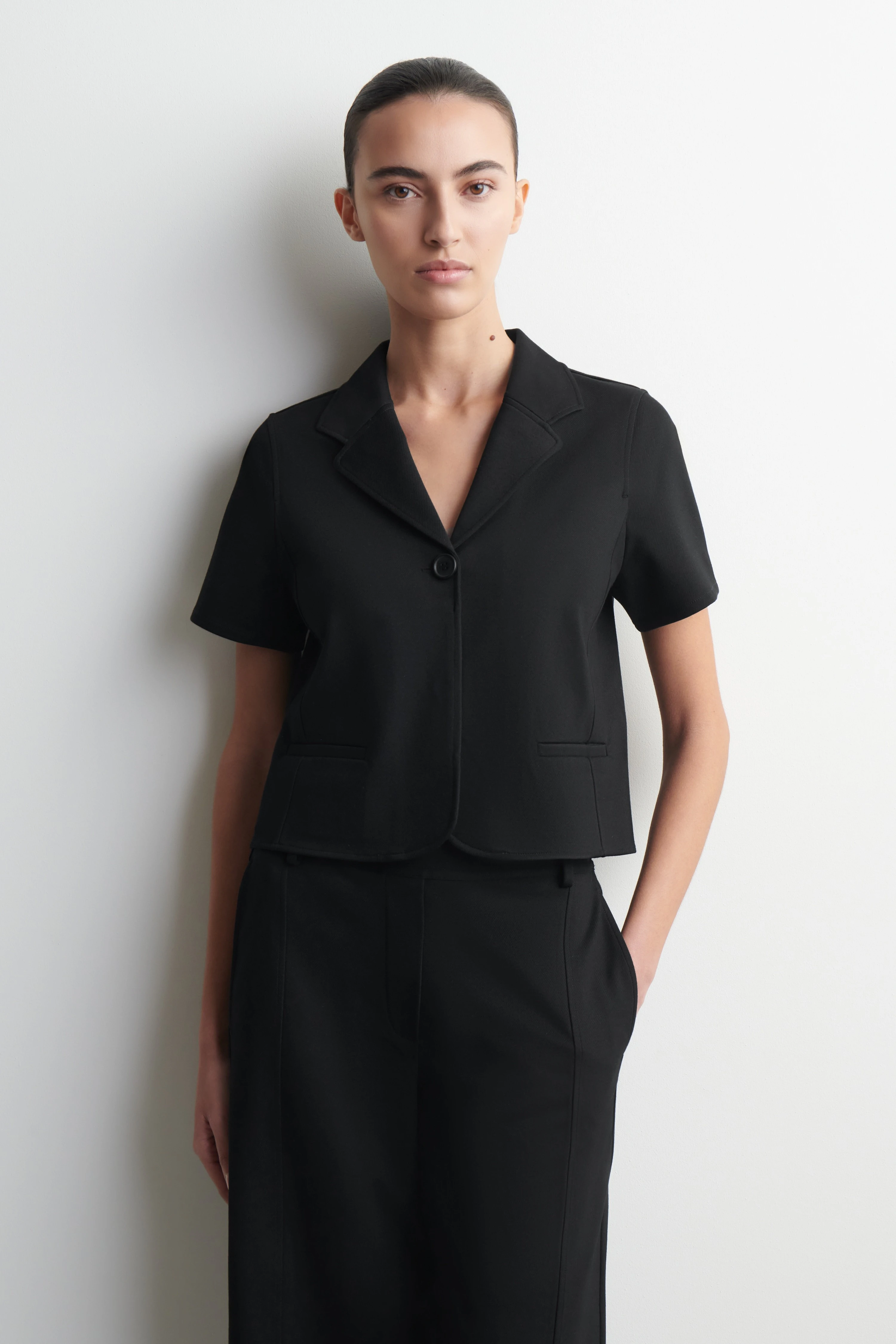 TWILL-JERSEY SHORT-SLEEVED BLAZER - 1
