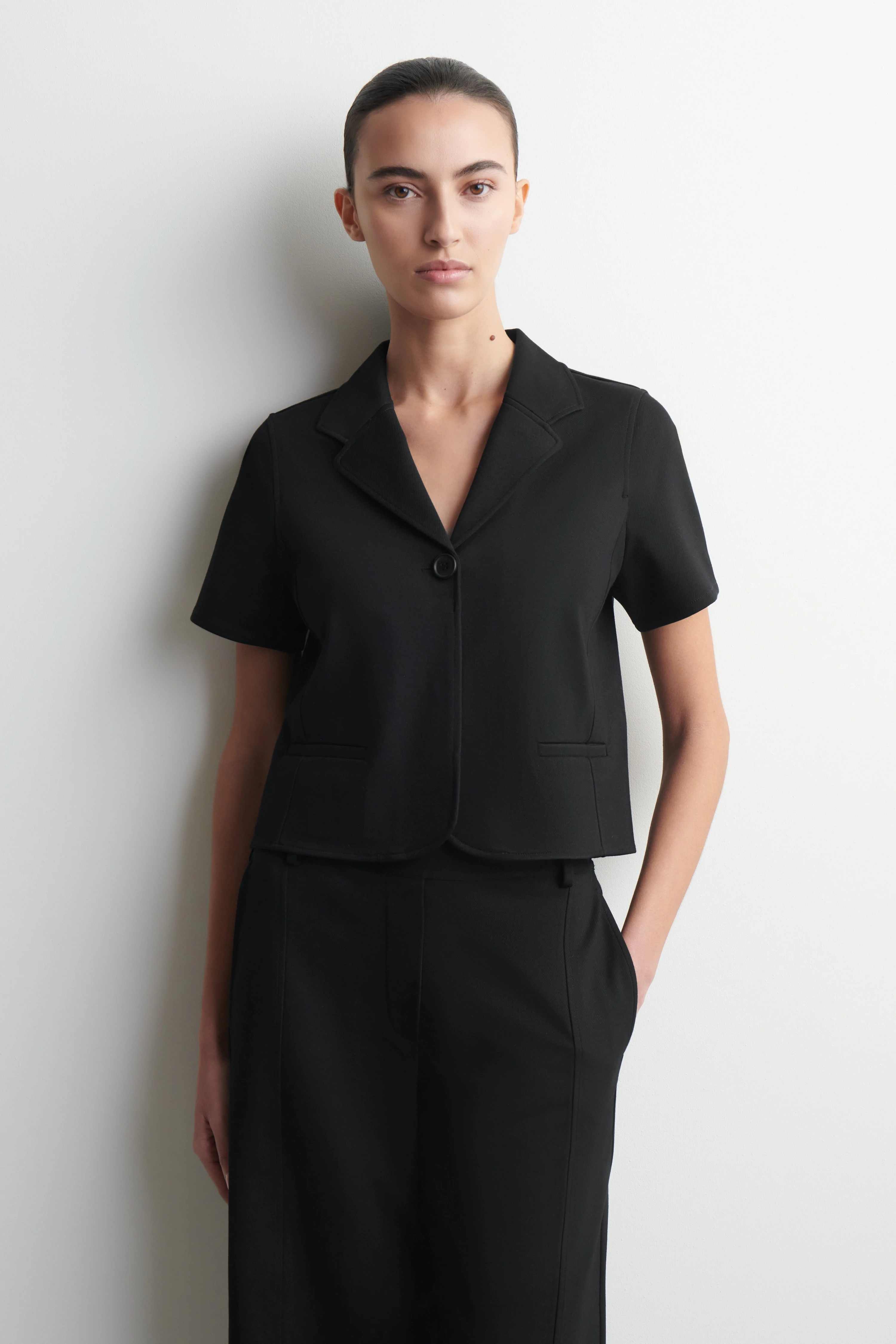 TWILL-JERSEY SHORT-SLEEVED BLAZER - 1