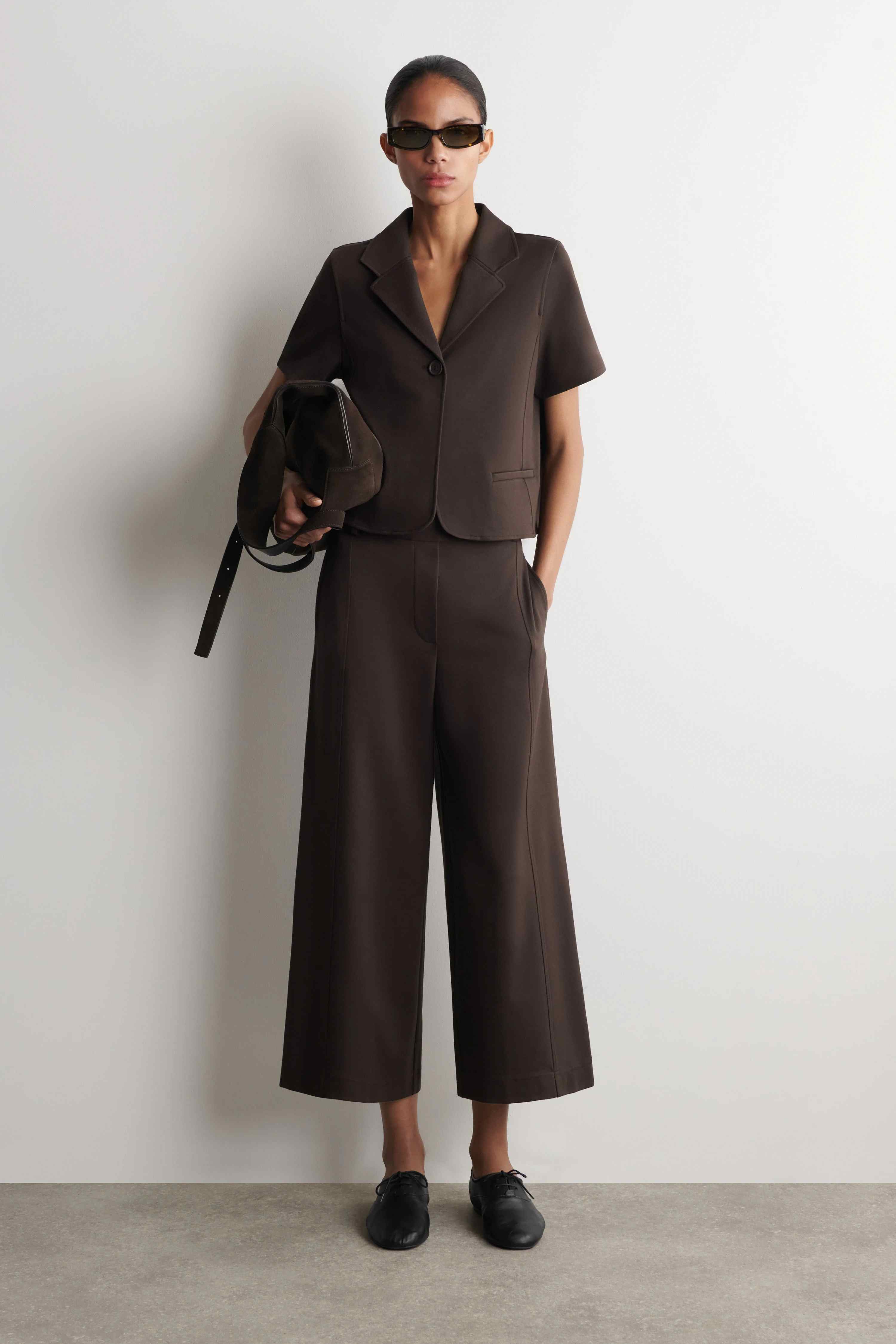 TWILL-JERSEY STRAIGHT-LEG CULOTTES - 1