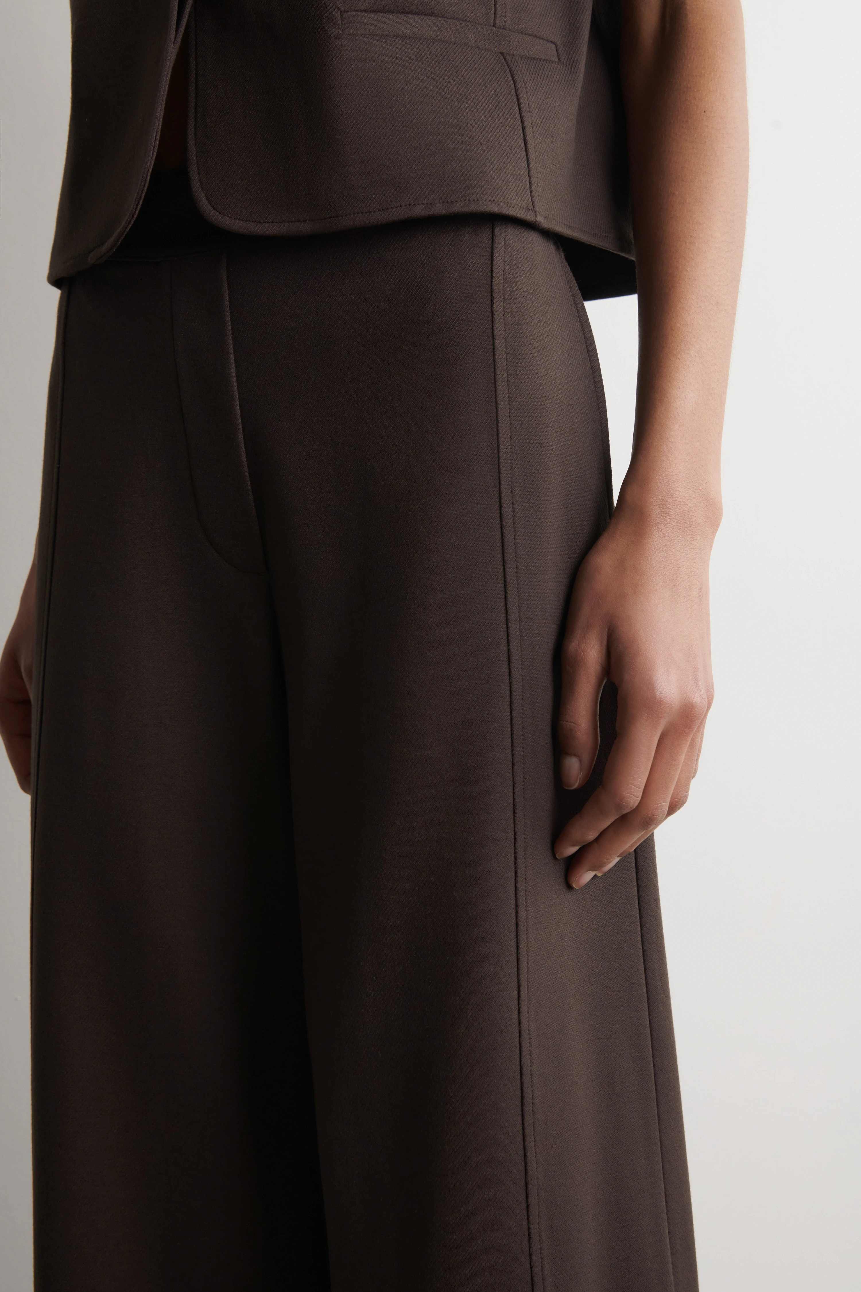 TWILL-JERSEY STRAIGHT-LEG CULOTTES - 3