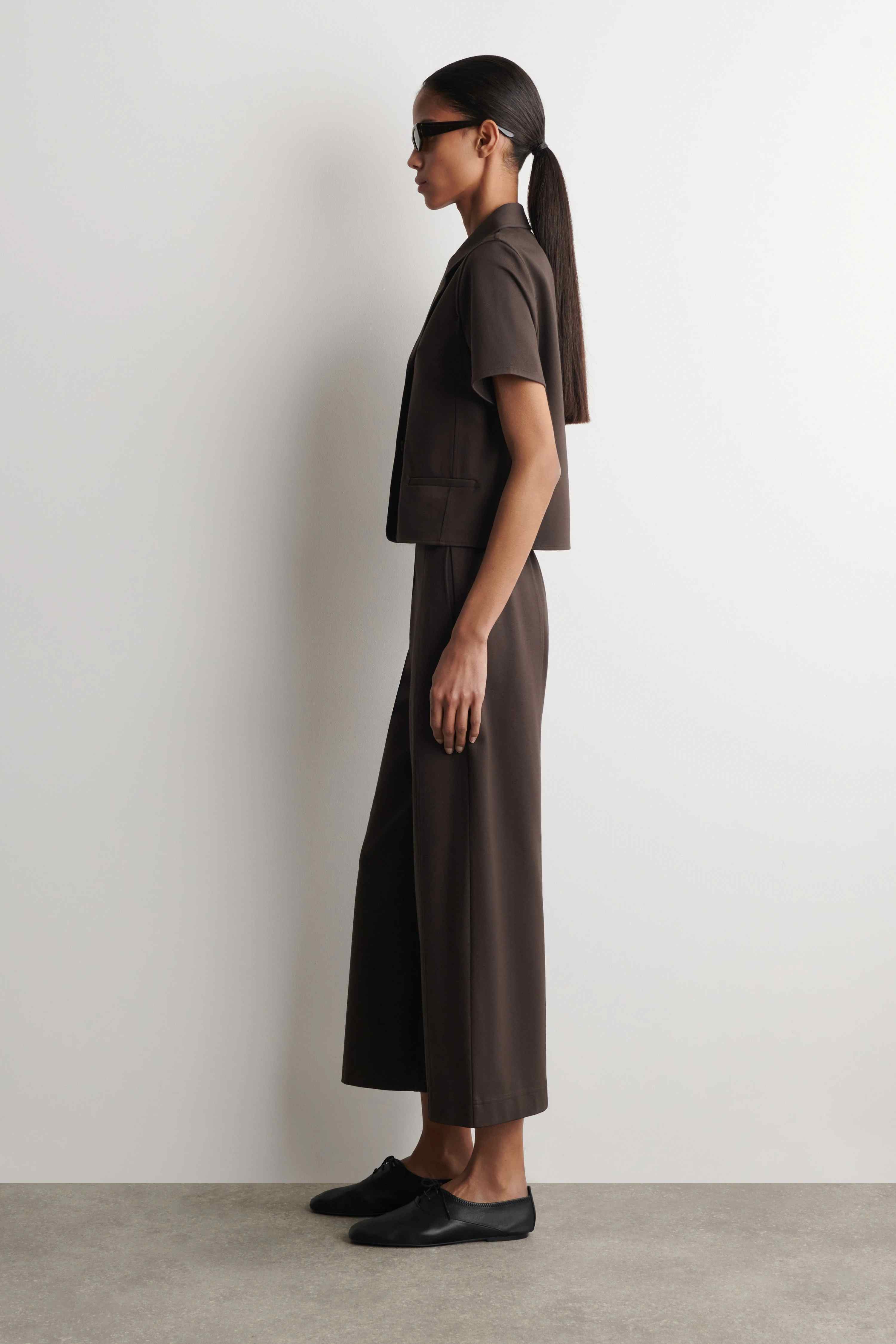 TWILL-JERSEY STRAIGHT-LEG CULOTTES - 4