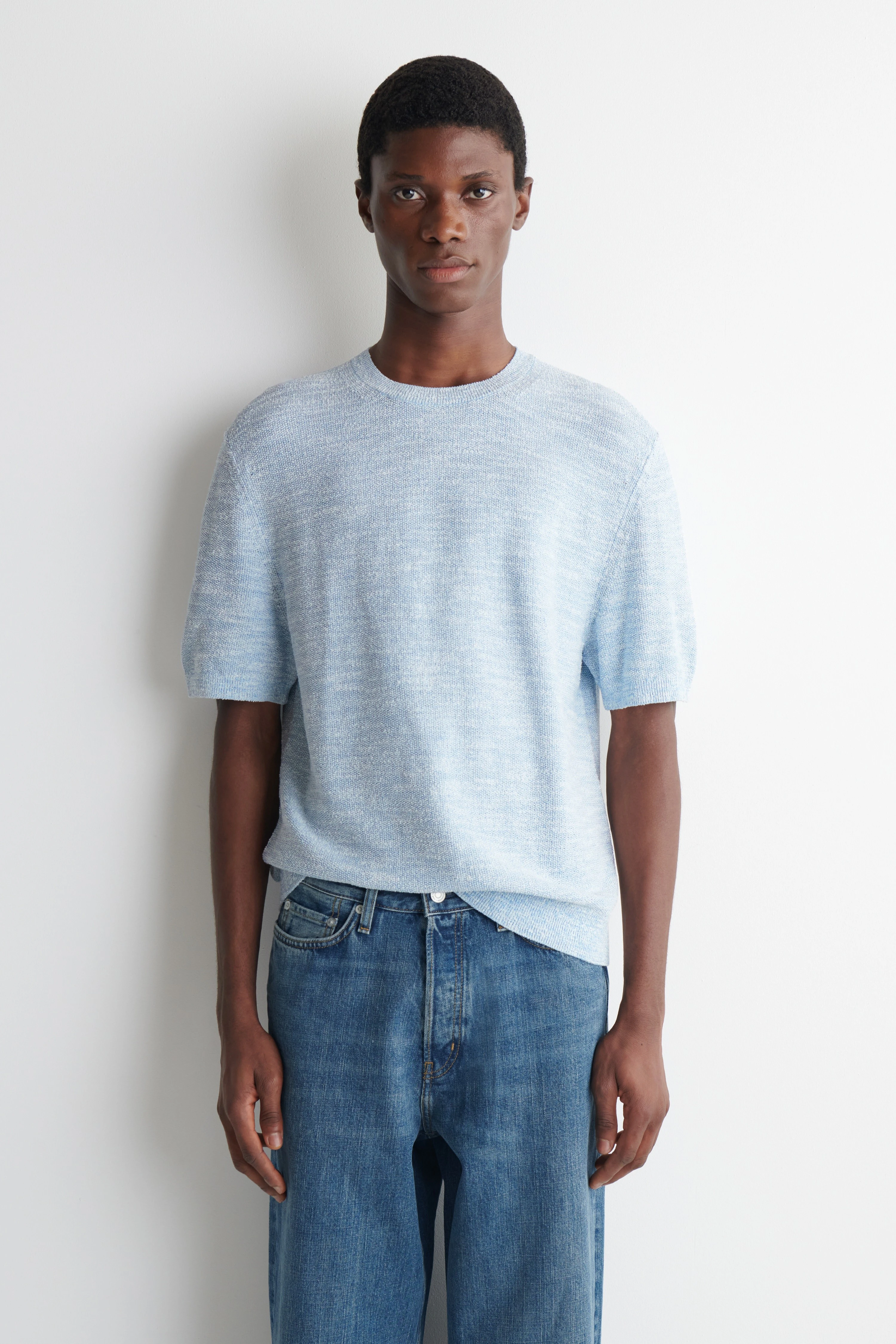 RELAXED BOUCLÉ-KNIT T-SHIRT