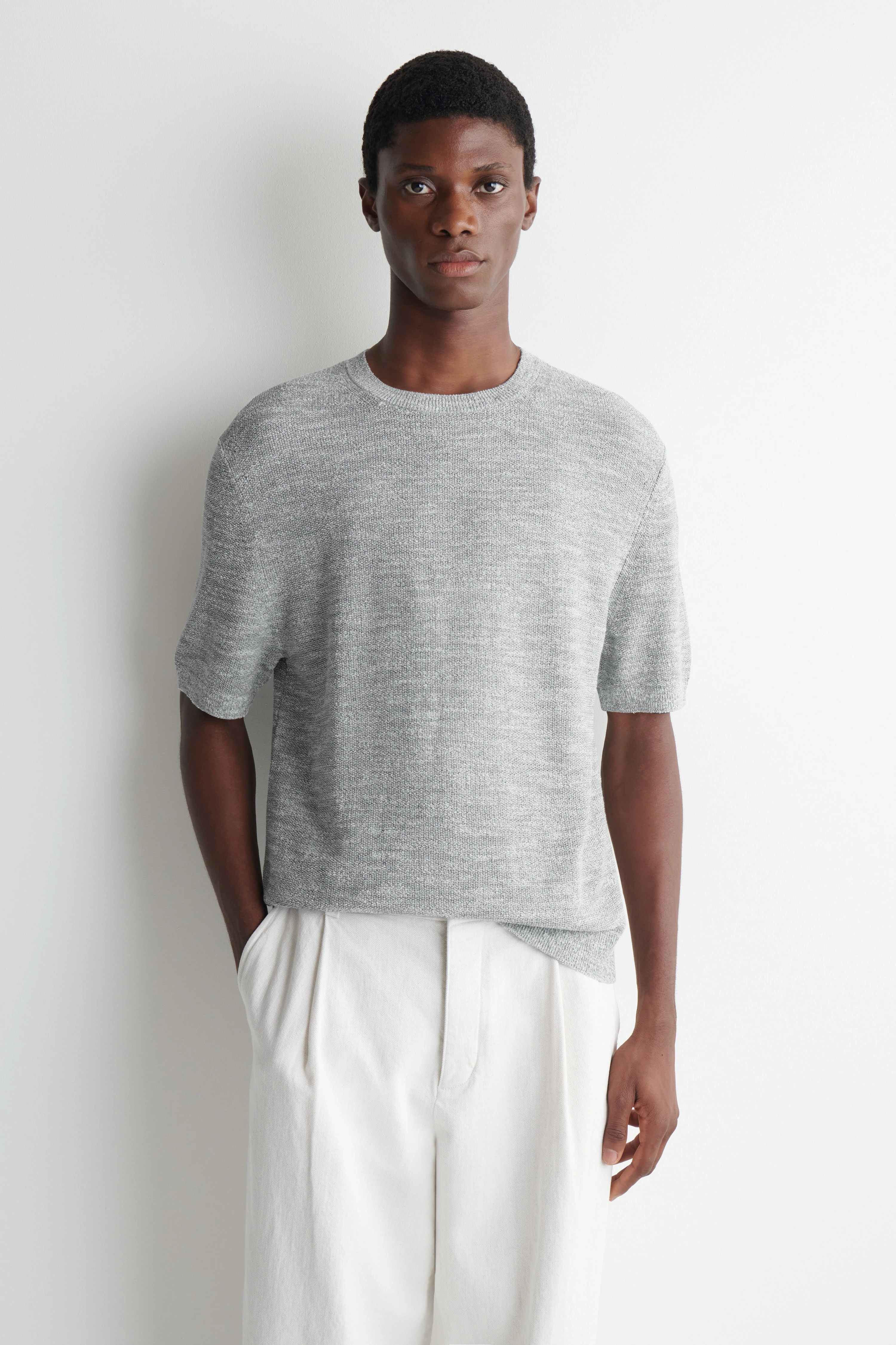 RELAXED BOUCLÉ-KNIT T-SHIRT - 1