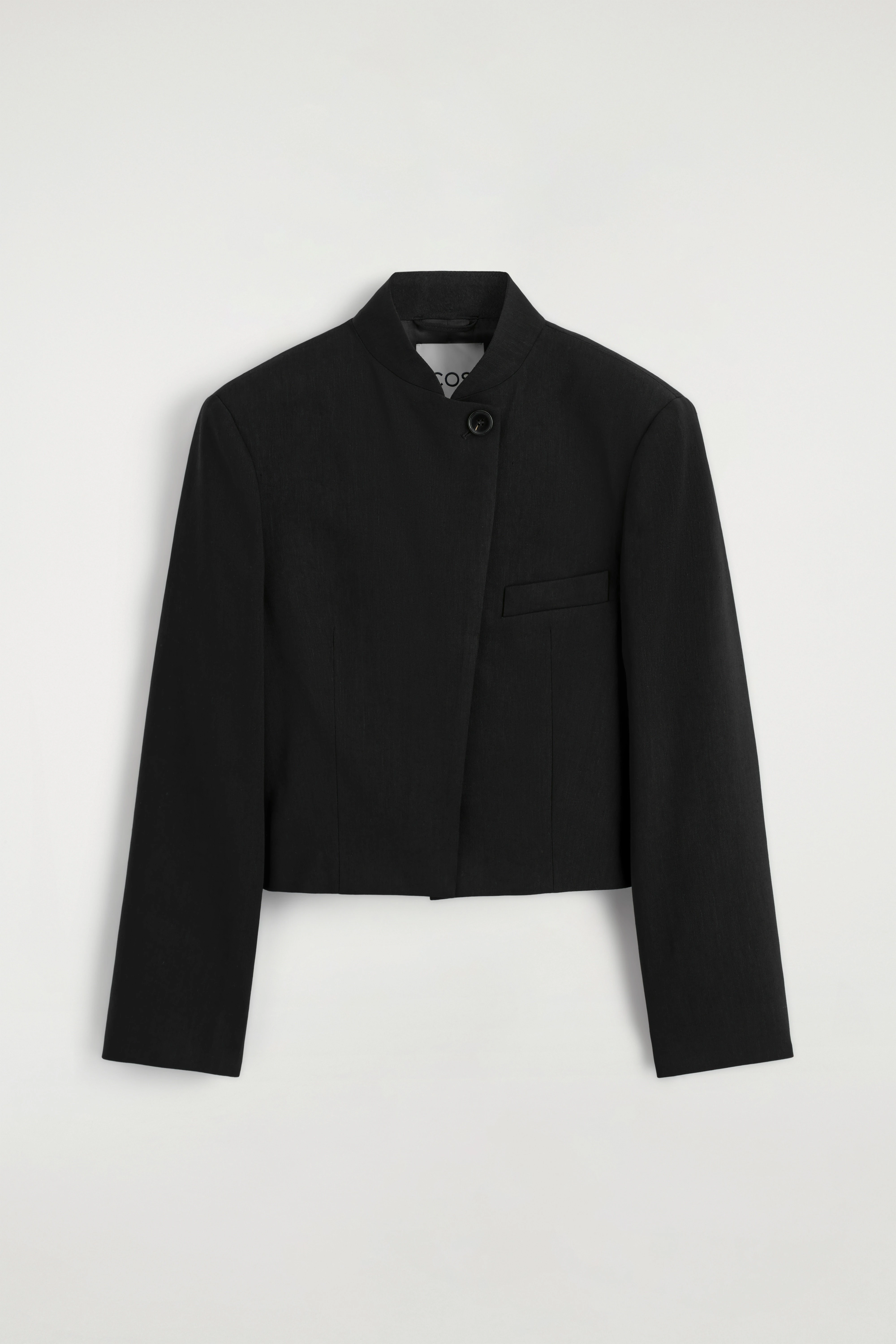 CROPPED STRUCTURED LINEN BLAZER - 6