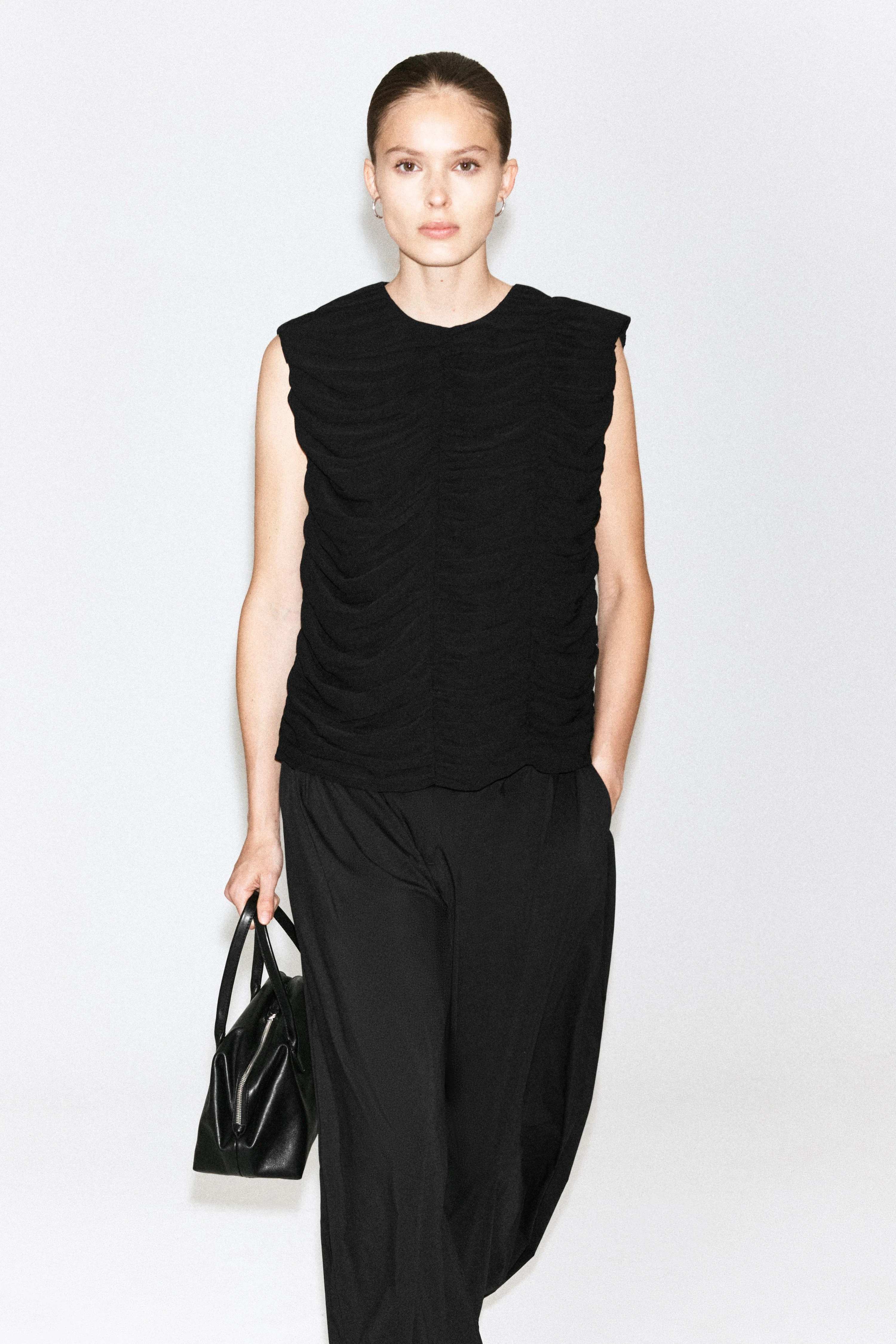 GATHERED PANELLED TOP - 1