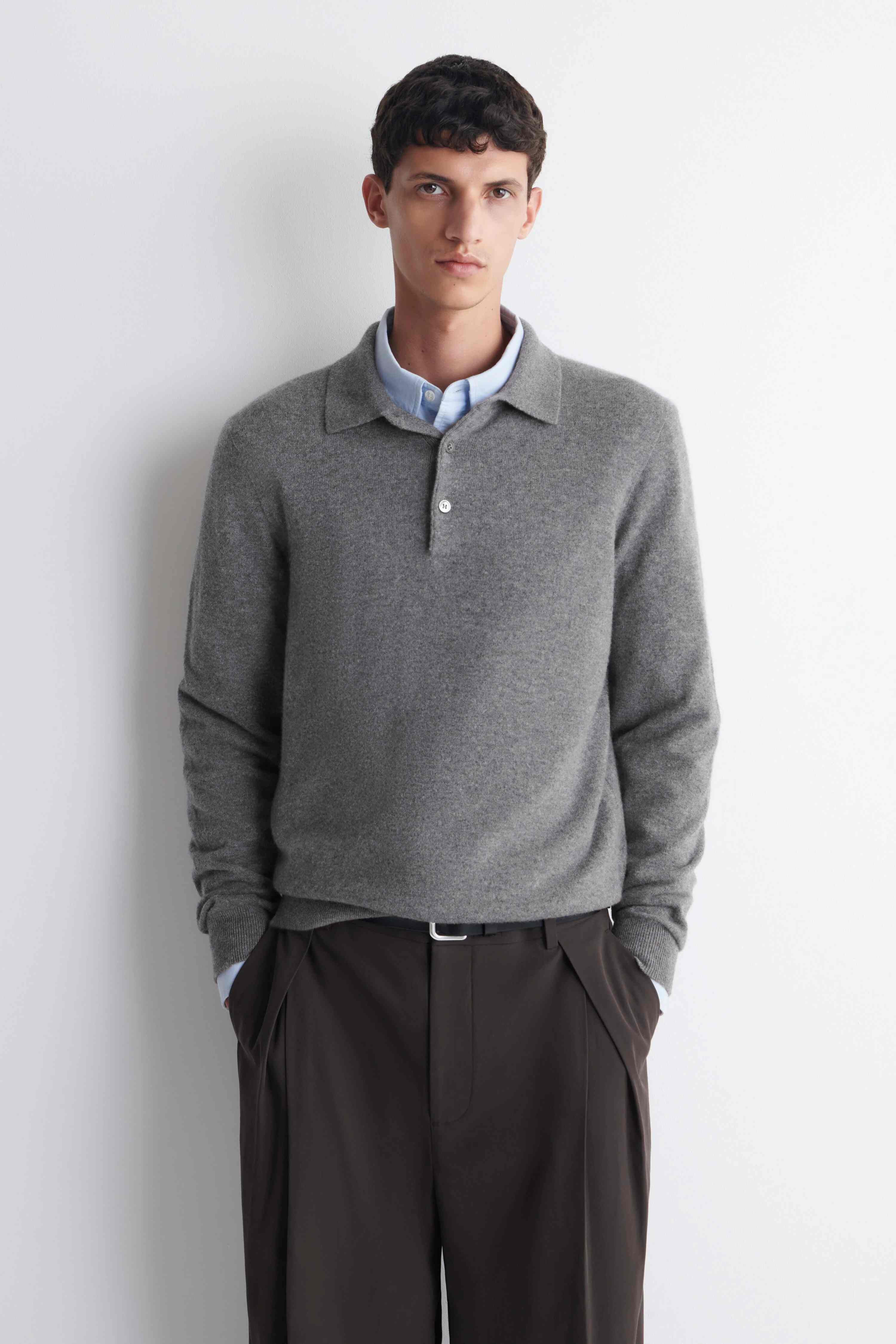 PURE CASHMERE POLO JUMPER
