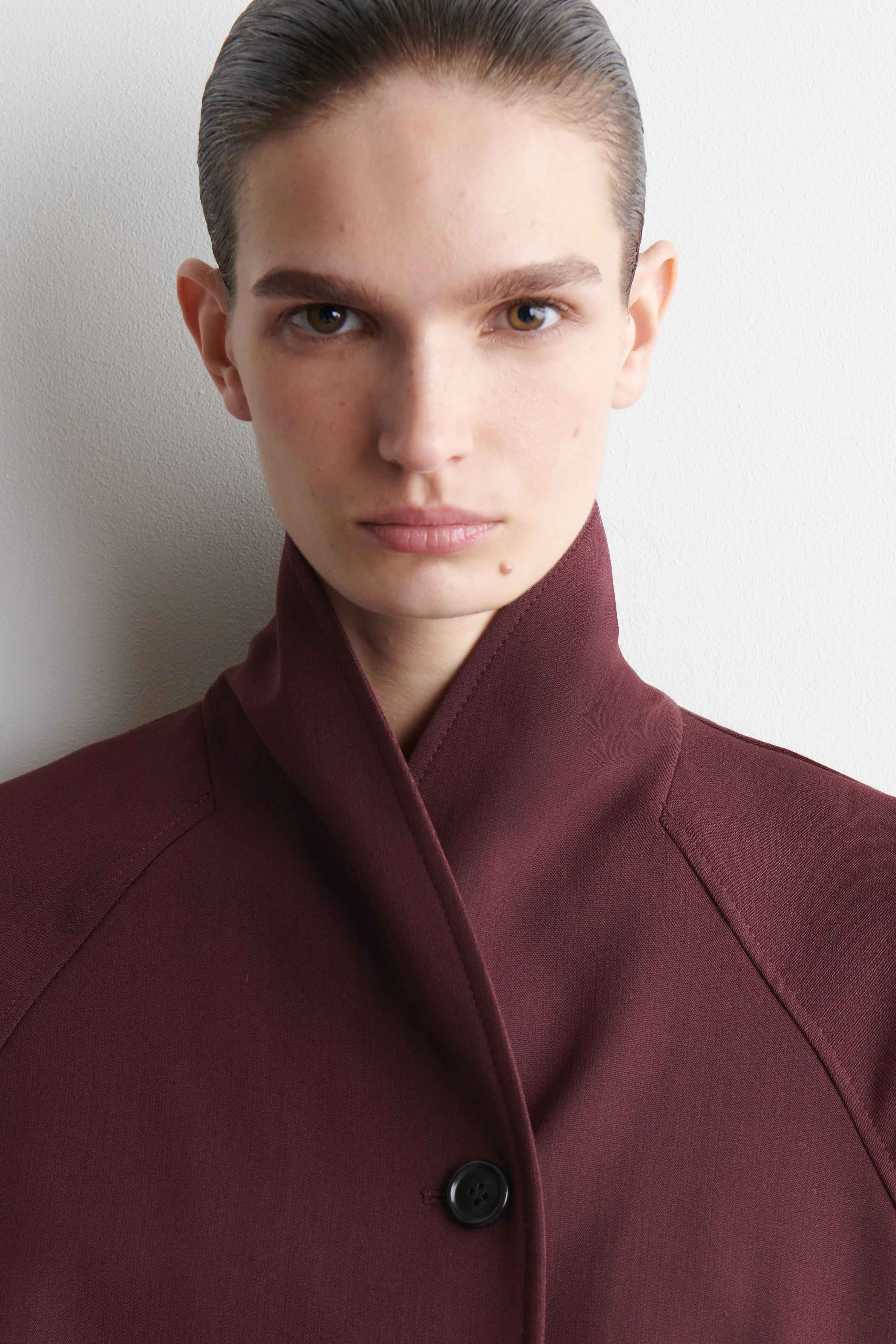 BELTED WOOL-BLEND SHAWL-COLLAR JACKET - 5