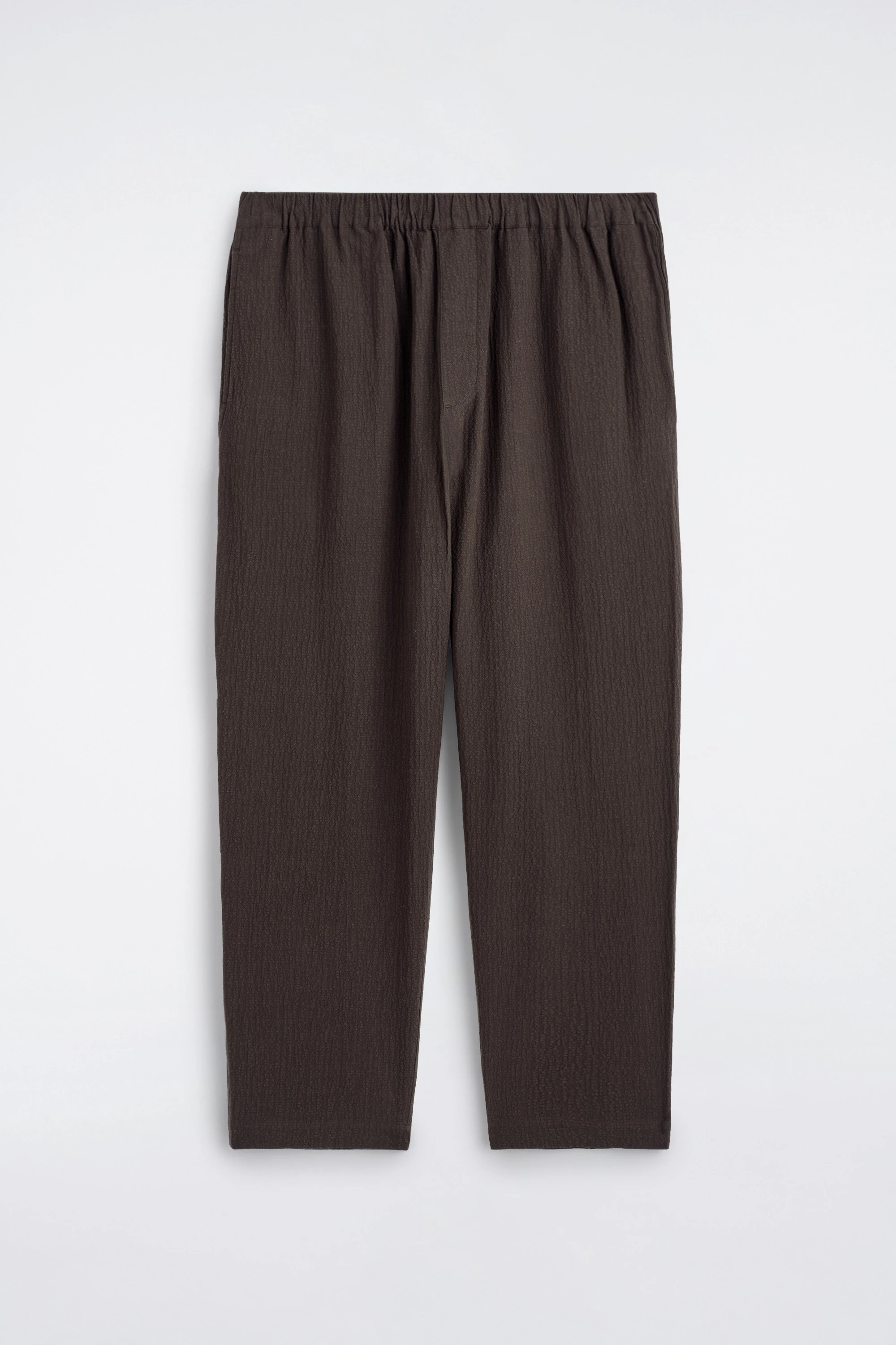 SEERSUCKER REGULAR-FIT TAPERED TROUSERS - 6