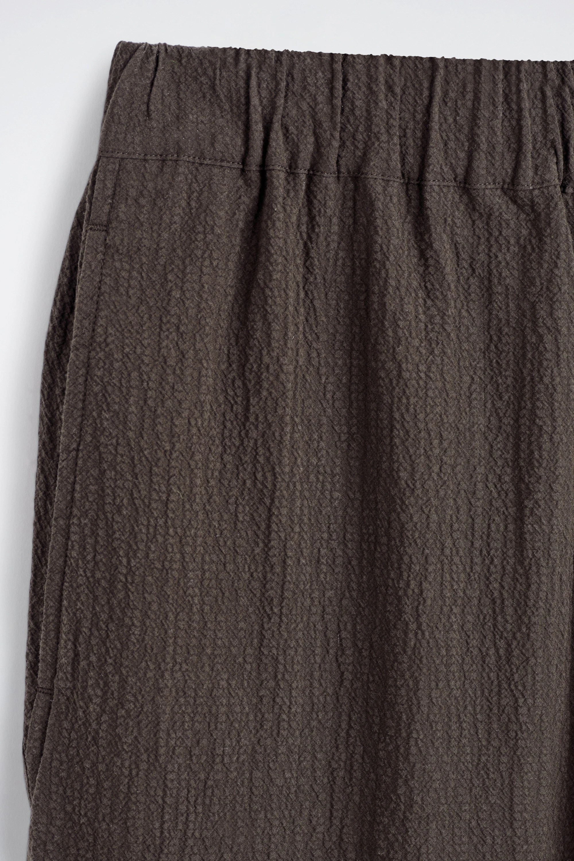 SEERSUCKER REGULAR-FIT TAPERED TROUSERS - 7
